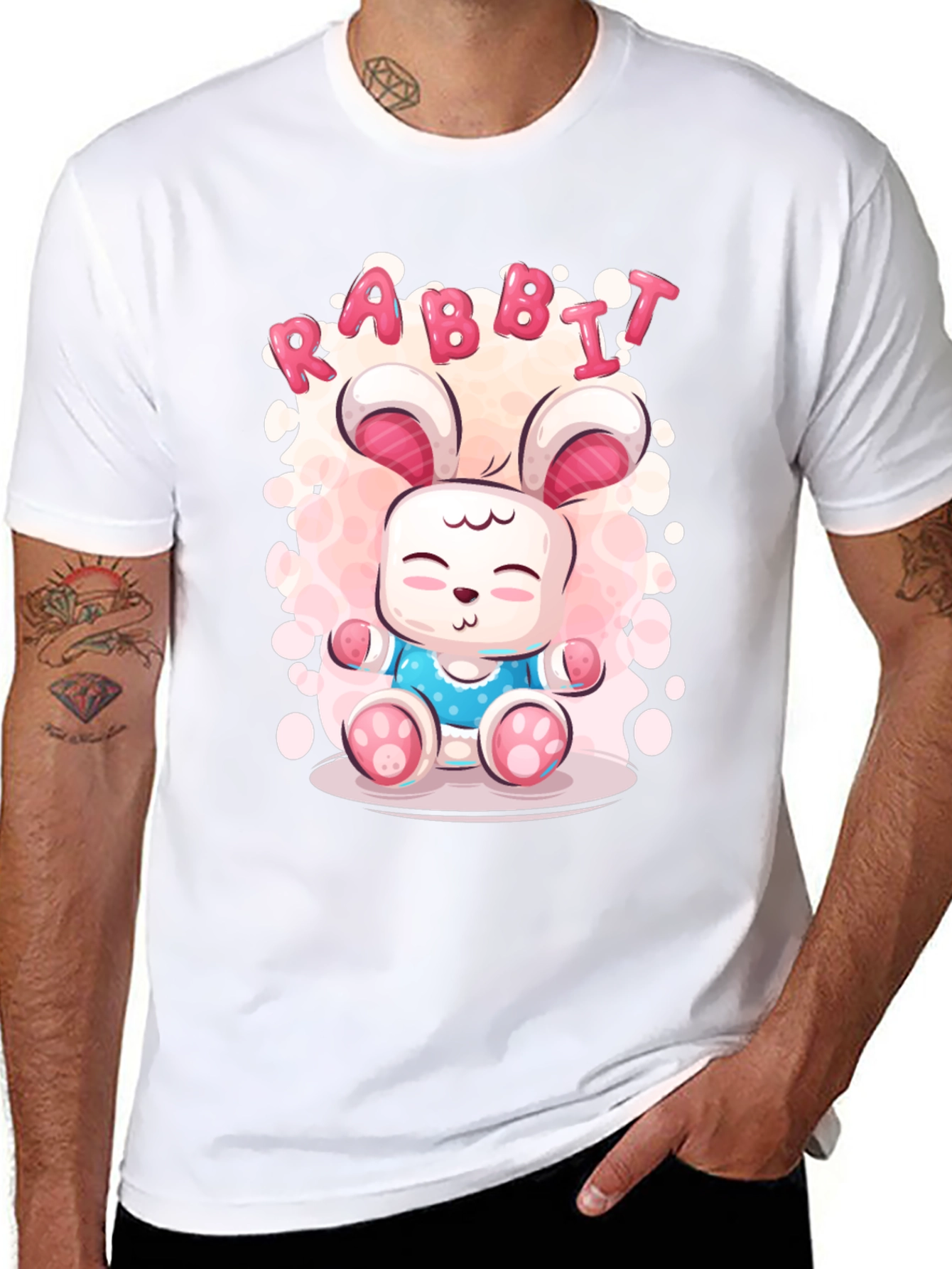 Cute Rabbit Cartoon Graphic T-Shirt