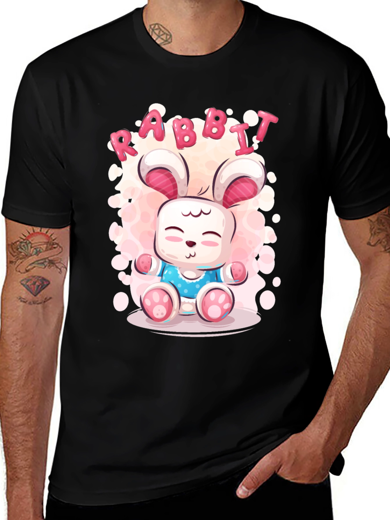 Cute Rabbit Cartoon Graphic T-Shirt