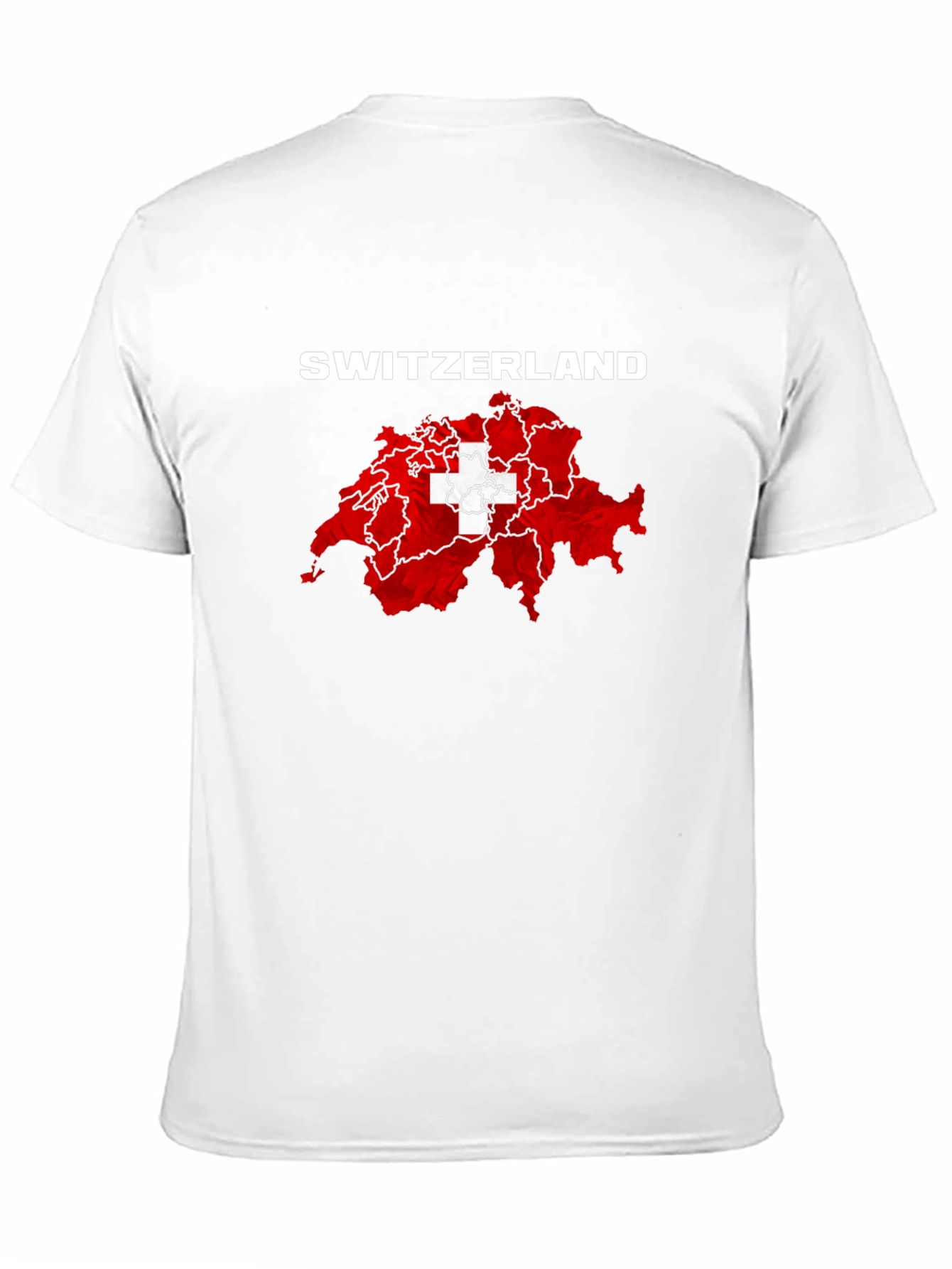 Switzerland Flag Map T-Shirt - Black
