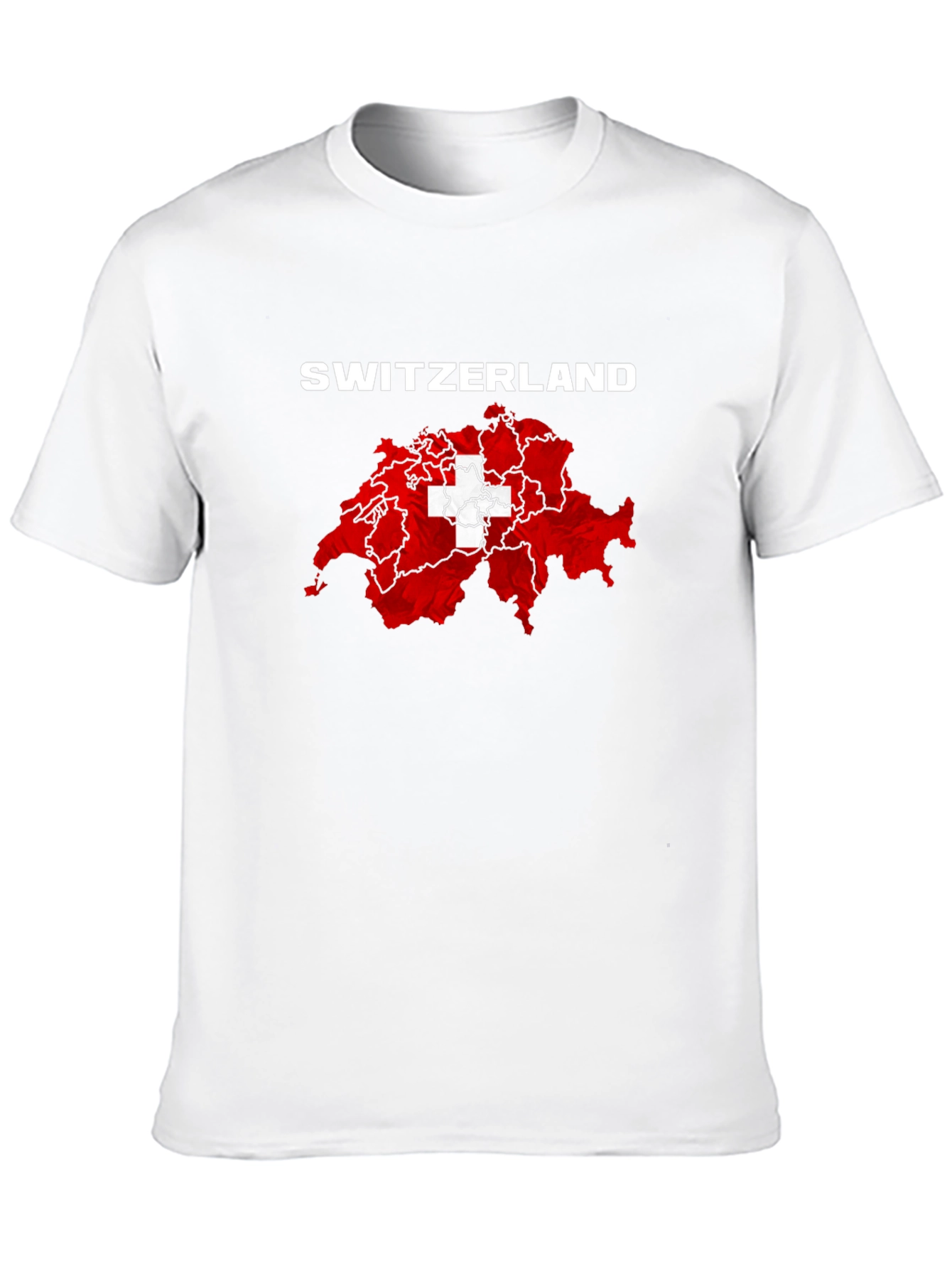 Switzerland Flag Map T-Shirt - Black