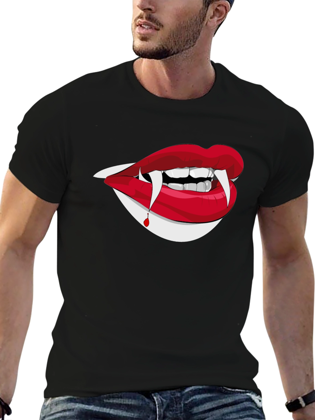 Vampire Lips Graphic Tee - Halloween Ready