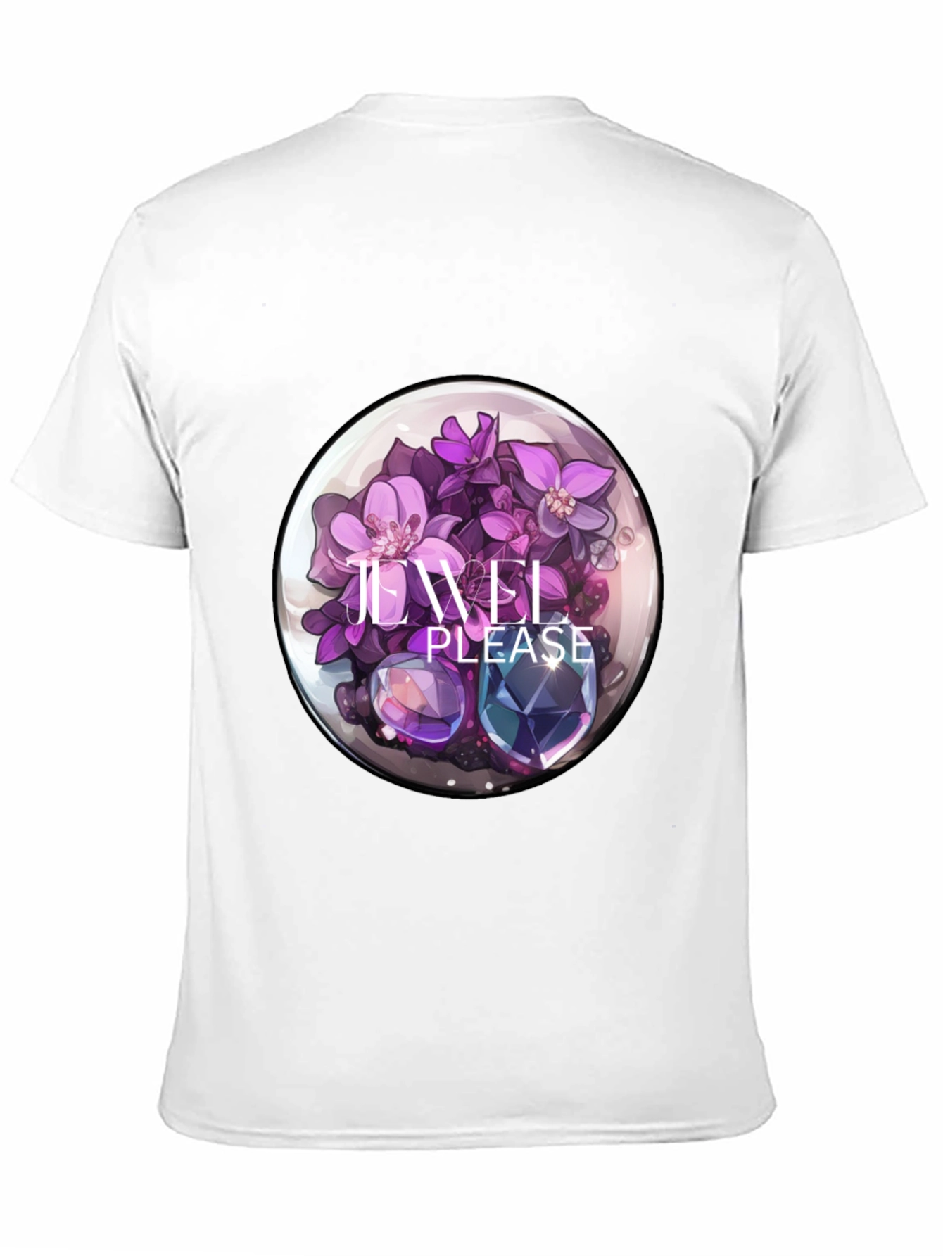 Floral Jewel Graphic Tee - Sleek Black T-Shirt