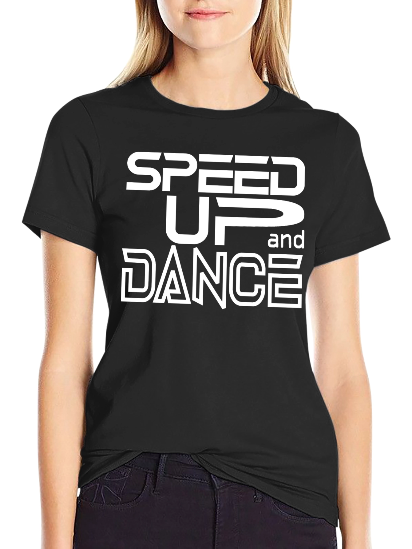 Speed Up and Dance Graphic Tee - Black