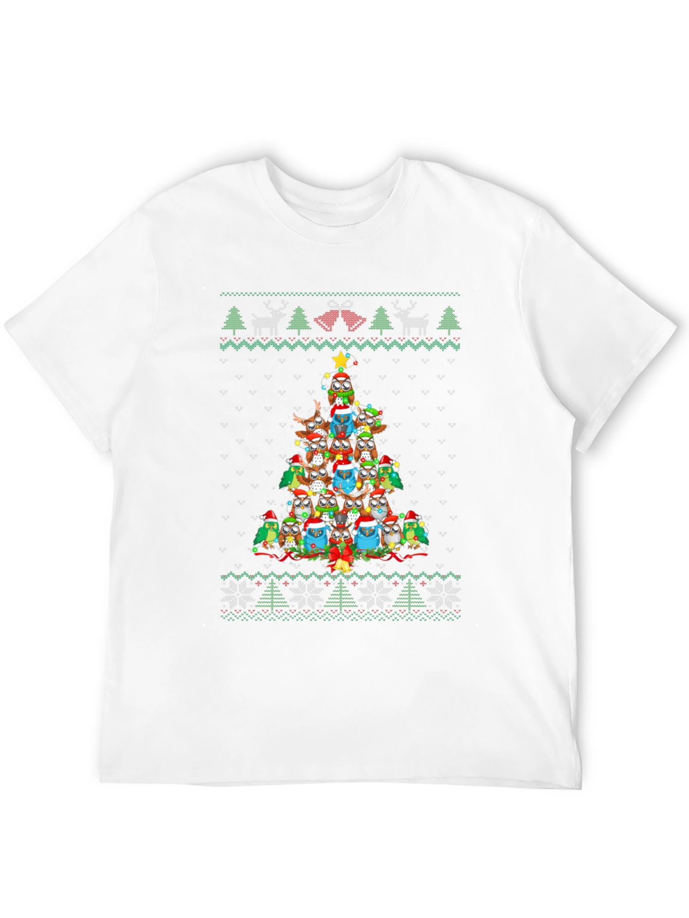 Owl Christmas Tree Ugly Christmas Sweater T-Shirt