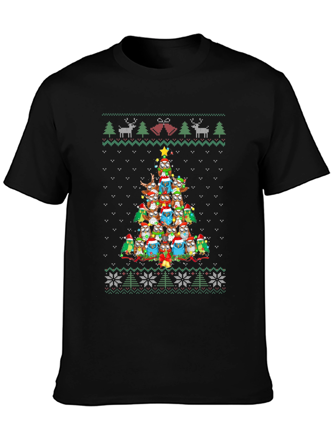 Owl Christmas Tree Ugly Christmas Sweater T-Shirt