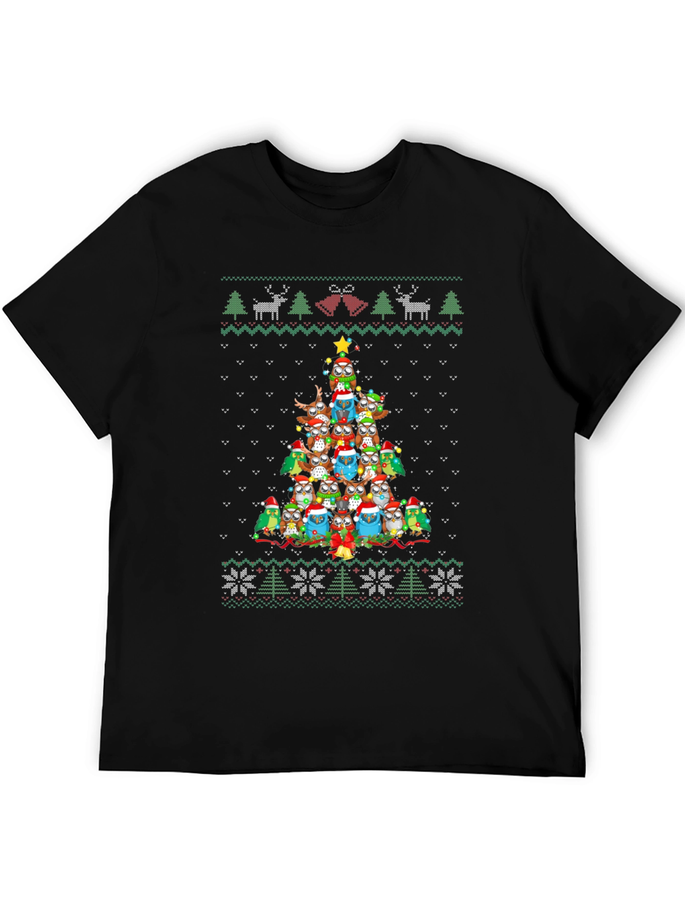 Owl Christmas Tree Ugly Christmas Sweater T-Shirt