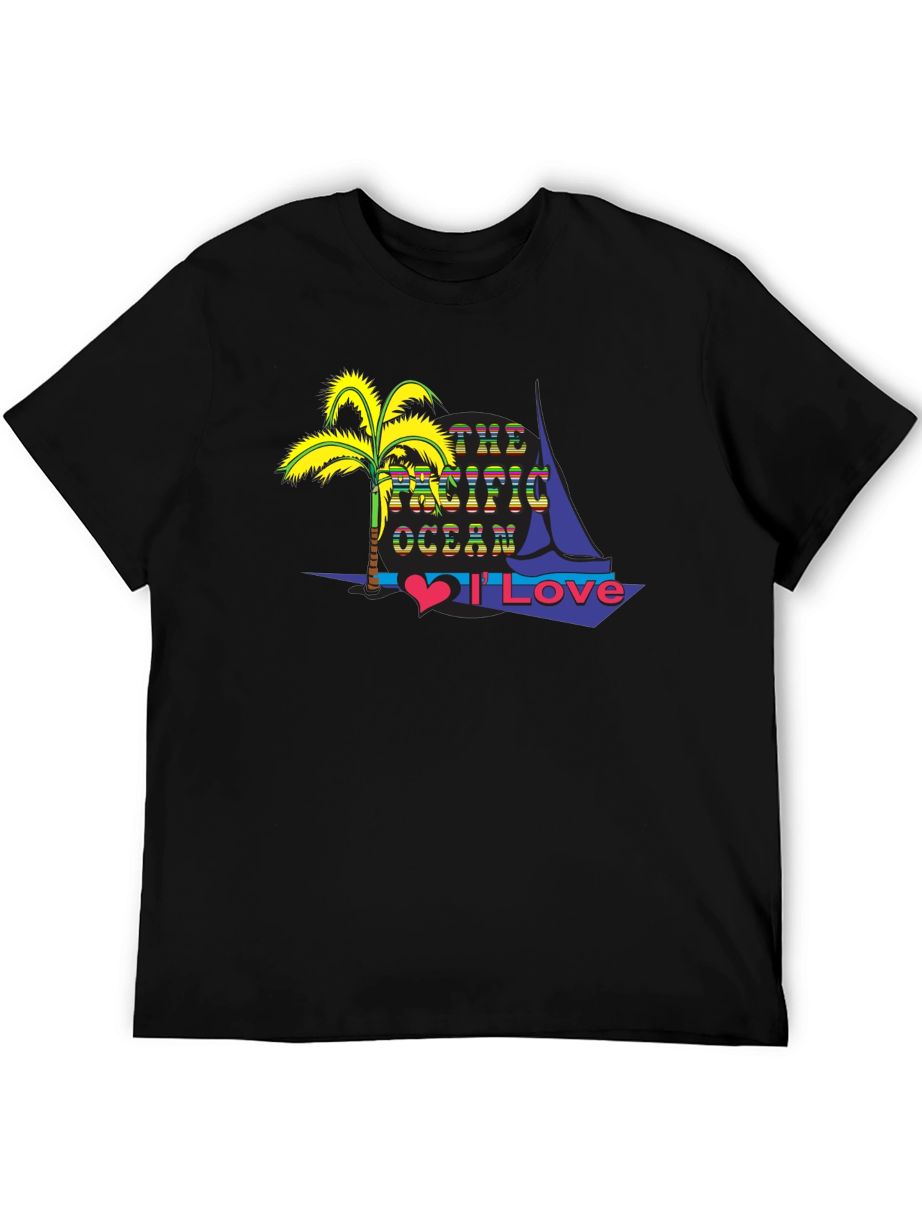 Pacific Ocean Lover Black T-Shirt