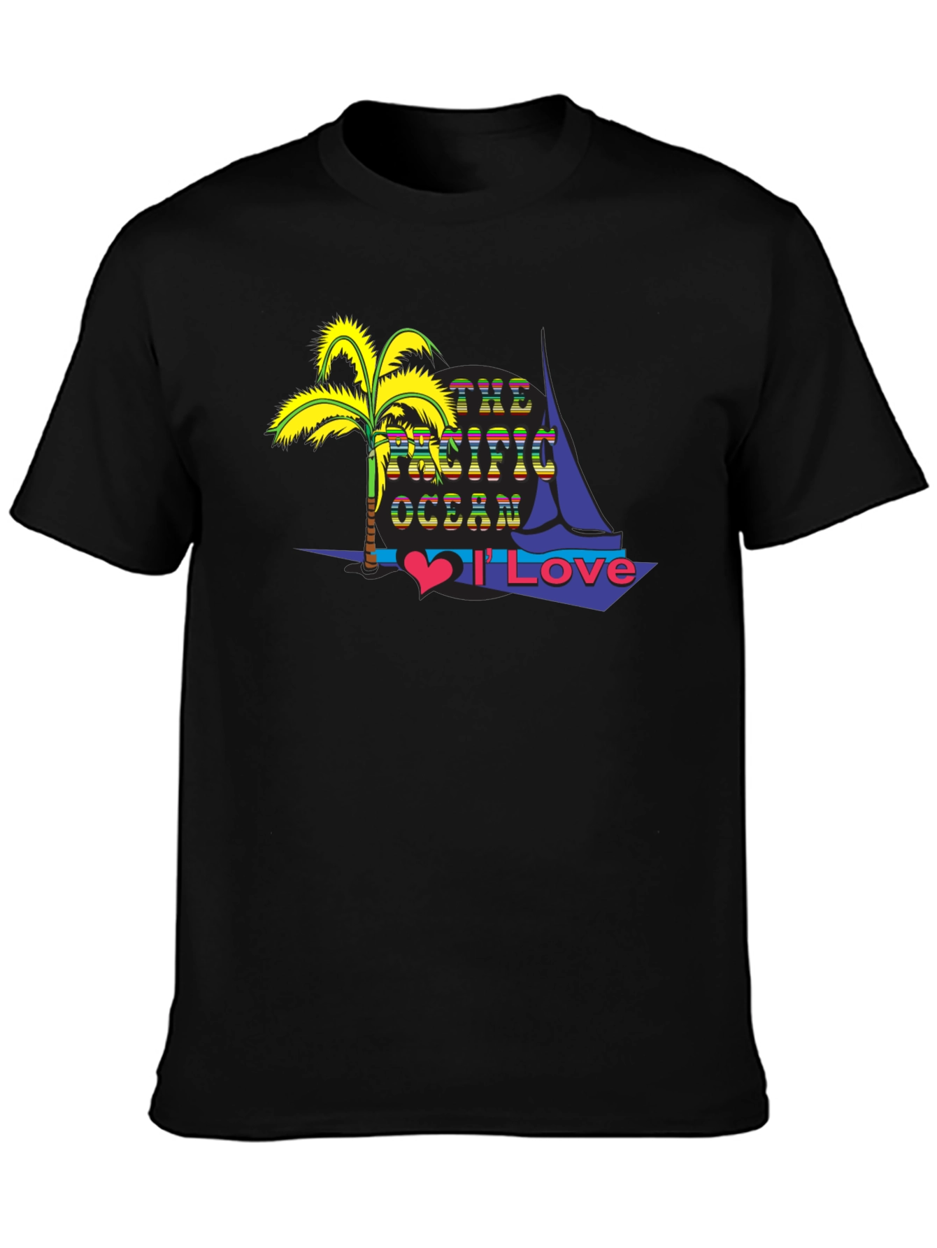 Pacific Ocean Lover Black T-Shirt
