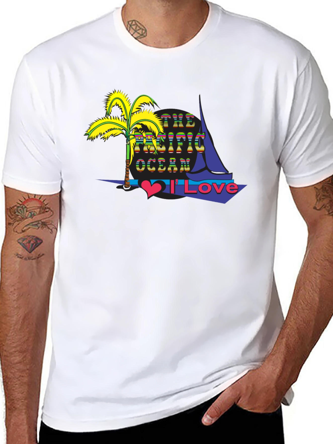 Pacific Ocean Lover Black T-Shirt