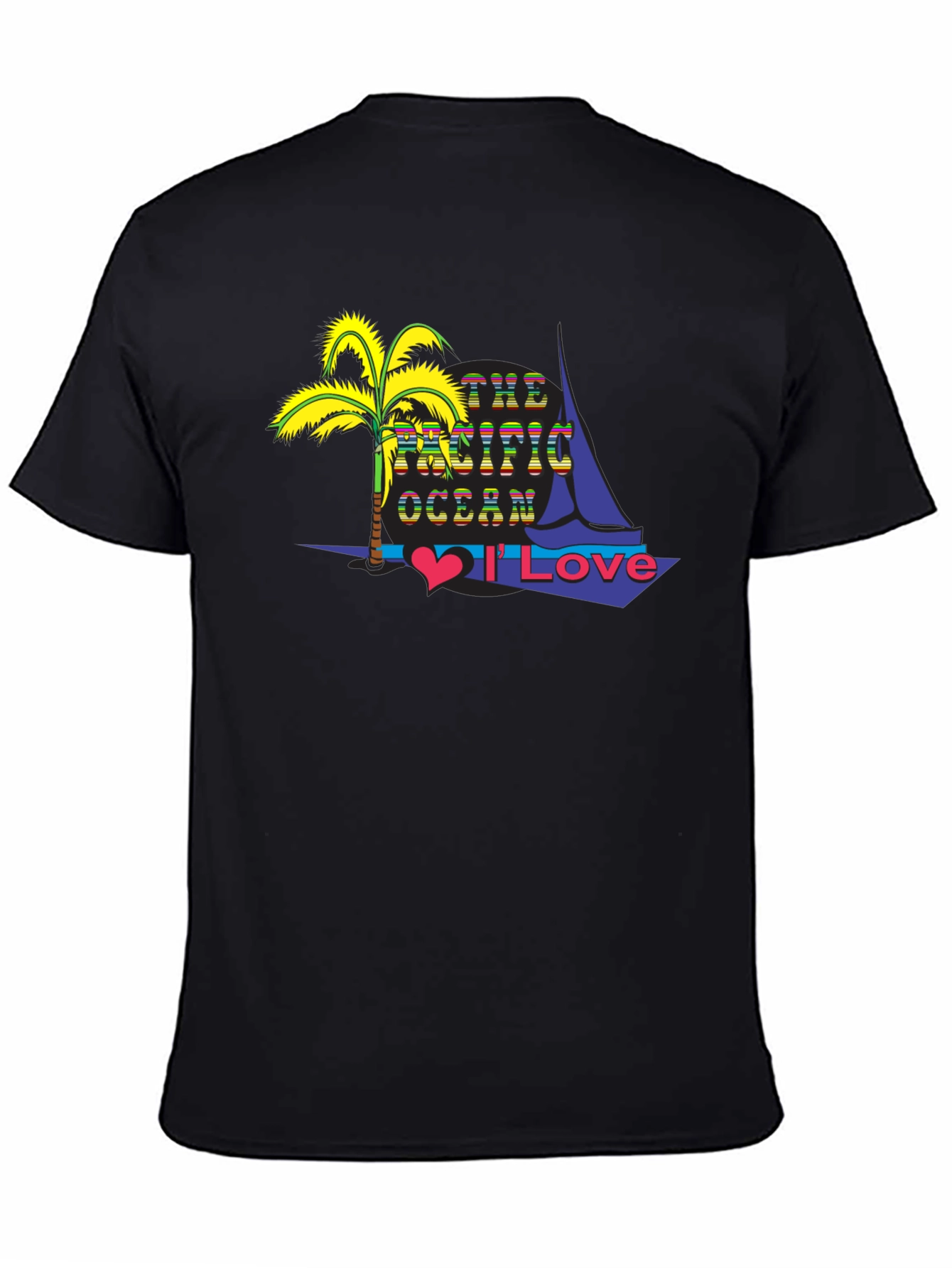 Pacific Ocean Lover Black T-Shirt