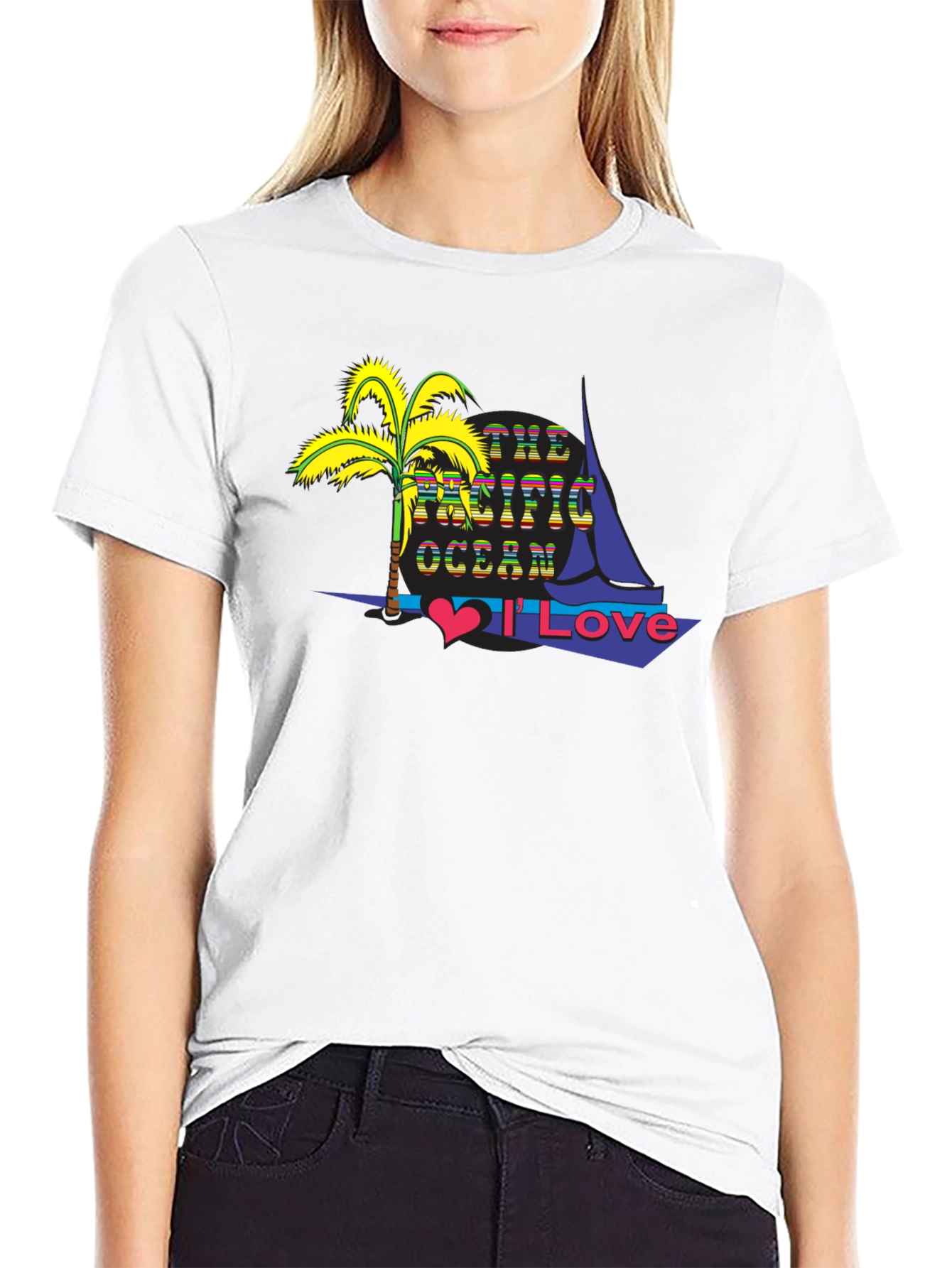 Pacific Ocean Lover Black T-Shirt