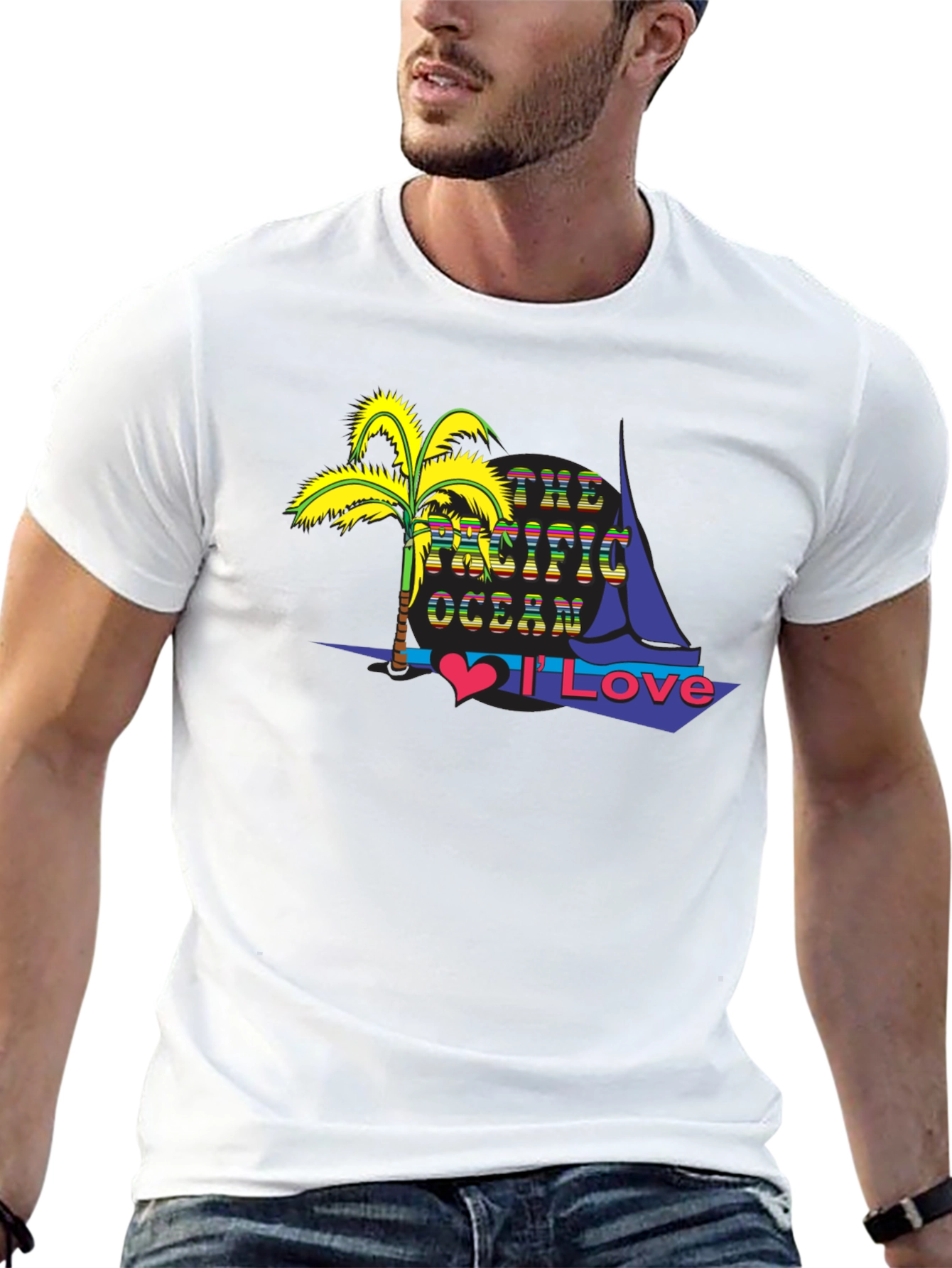 Pacific Ocean Lover Black T-Shirt