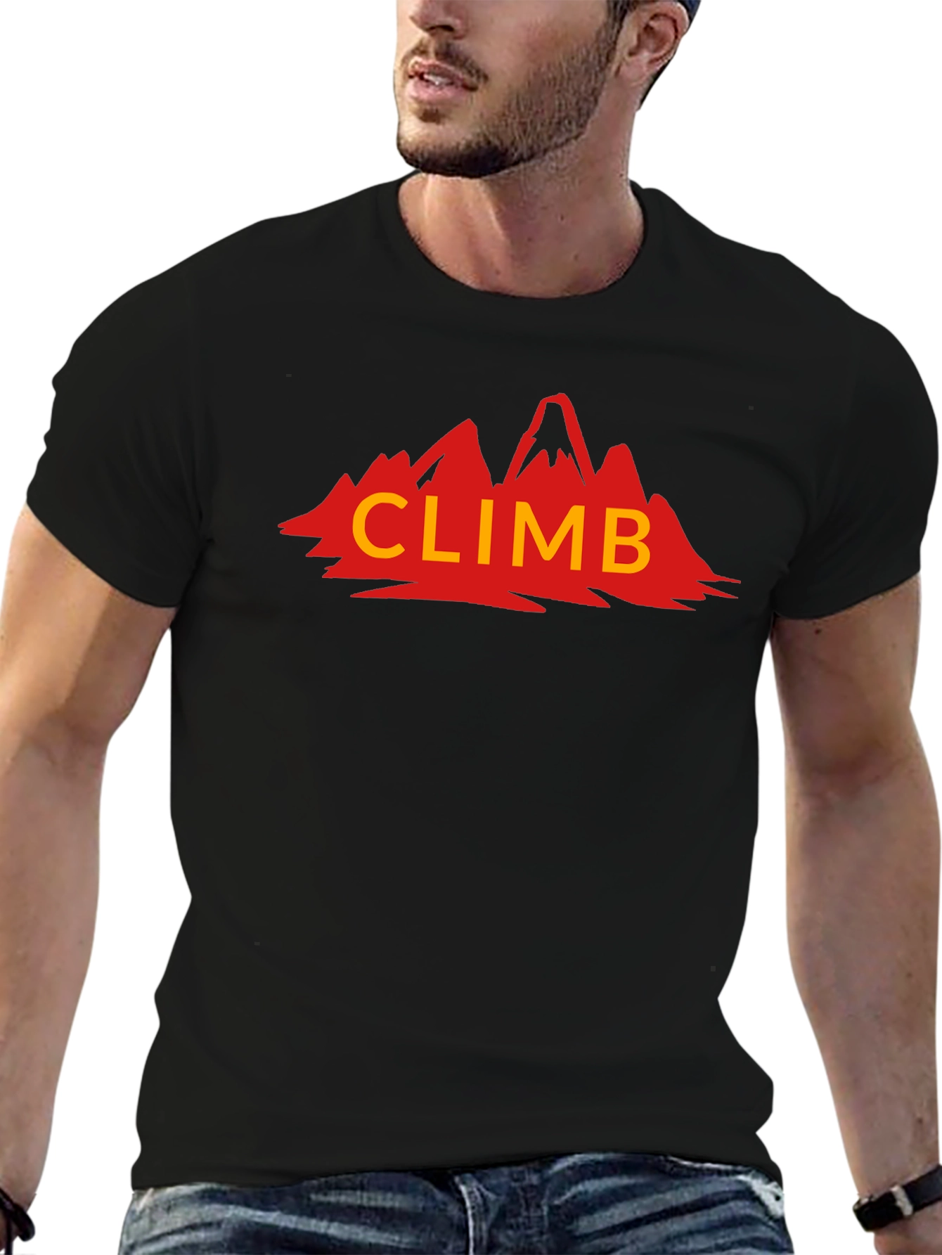 Climb Mountain Graphic T-Shirt - Black