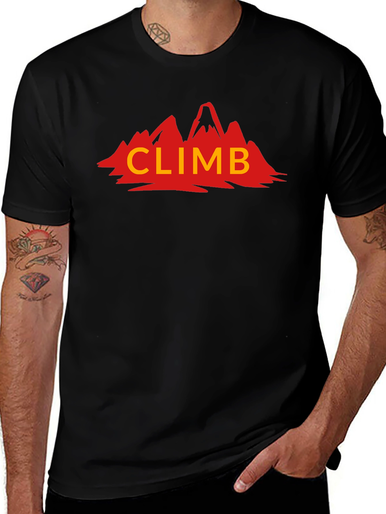 Climb Mountain Graphic T-Shirt - Black
