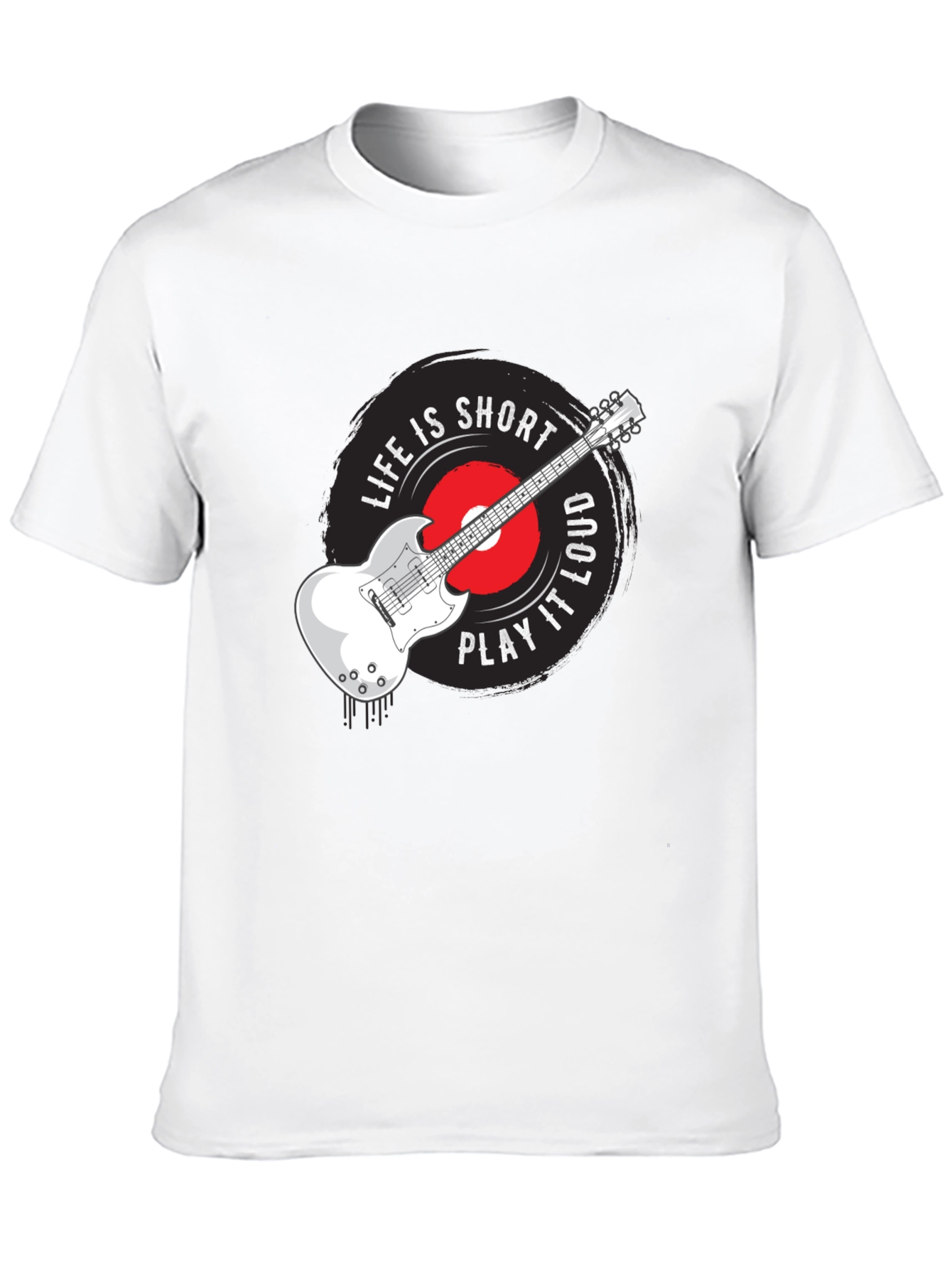 Life Is Short Play It Loud Guitar T-Shirt