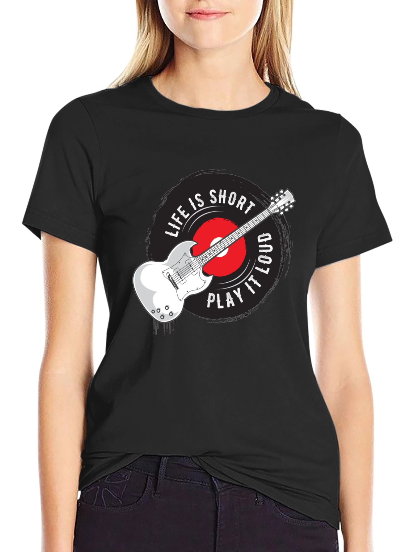 Life Is Short Play It Loud Guitar T-Shirt