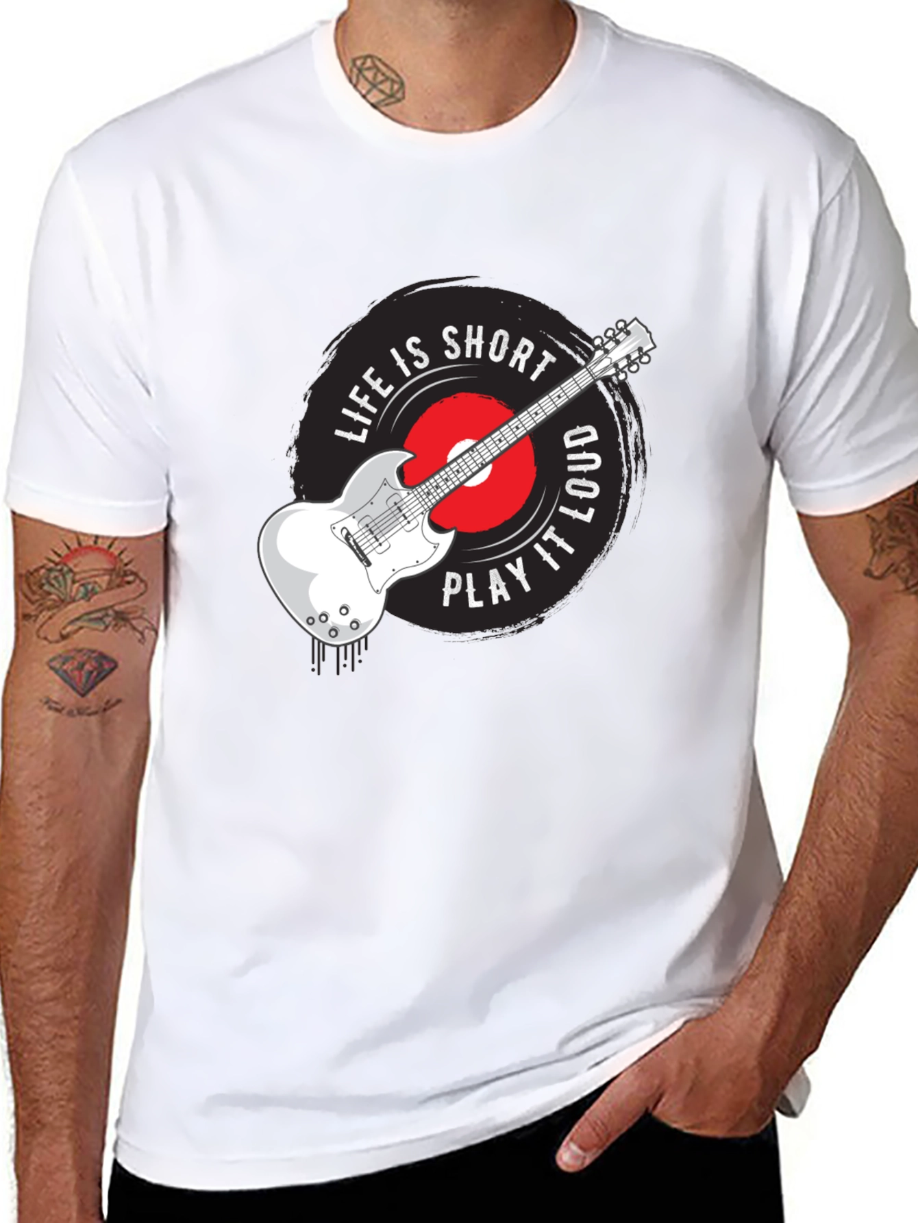 Life Is Short Play It Loud Guitar T-Shirt