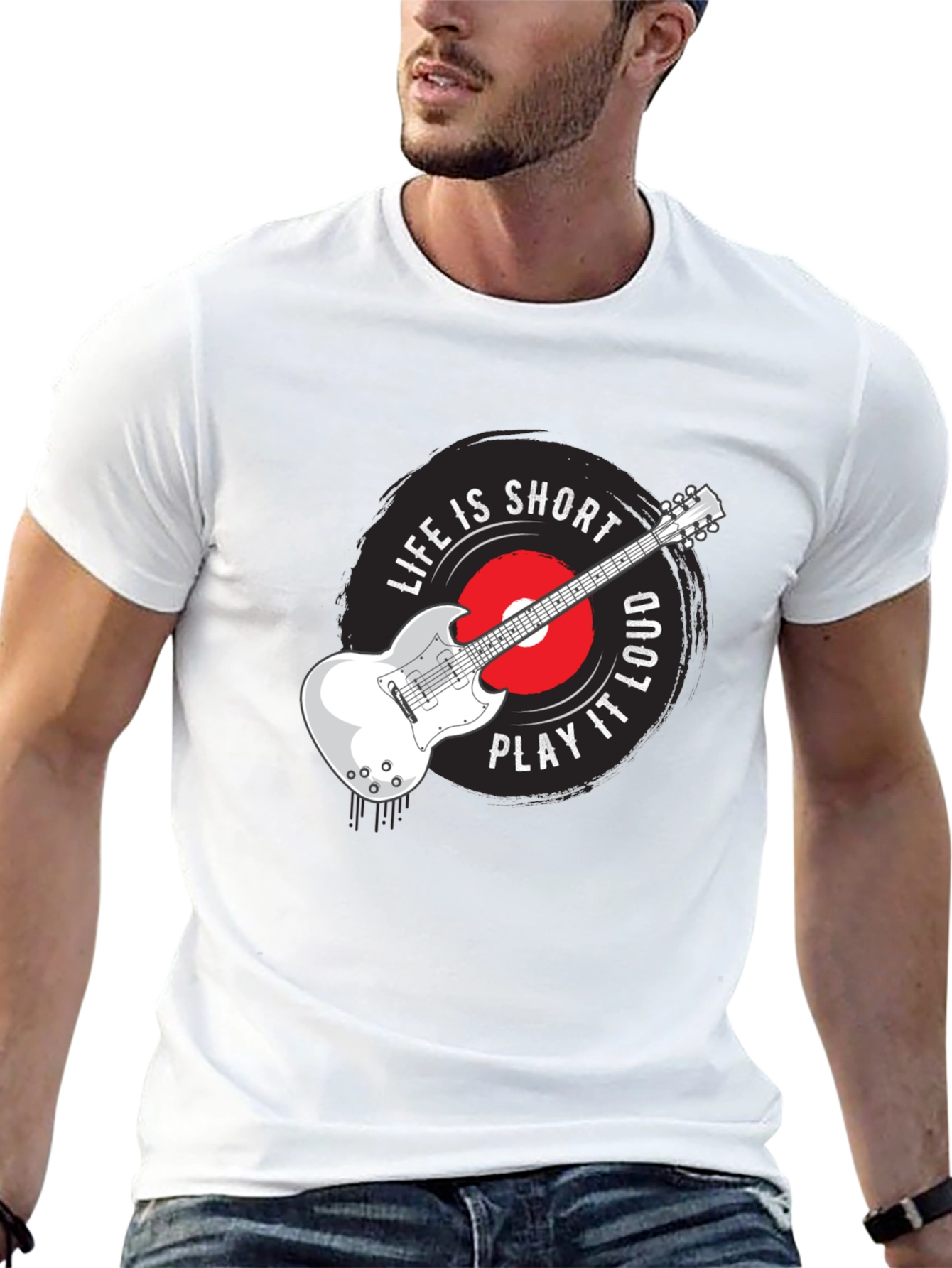 Life Is Short Play It Loud Guitar T-Shirt