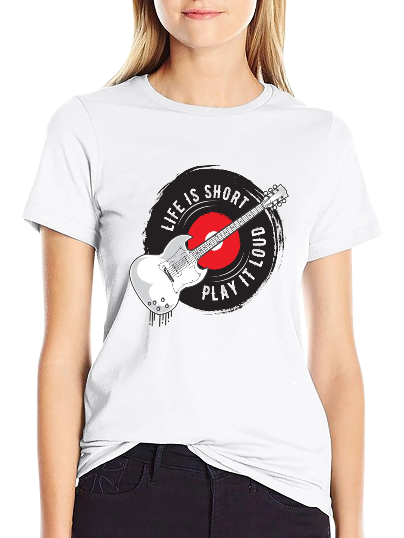 Life Is Short Play It Loud Guitar T-Shirt