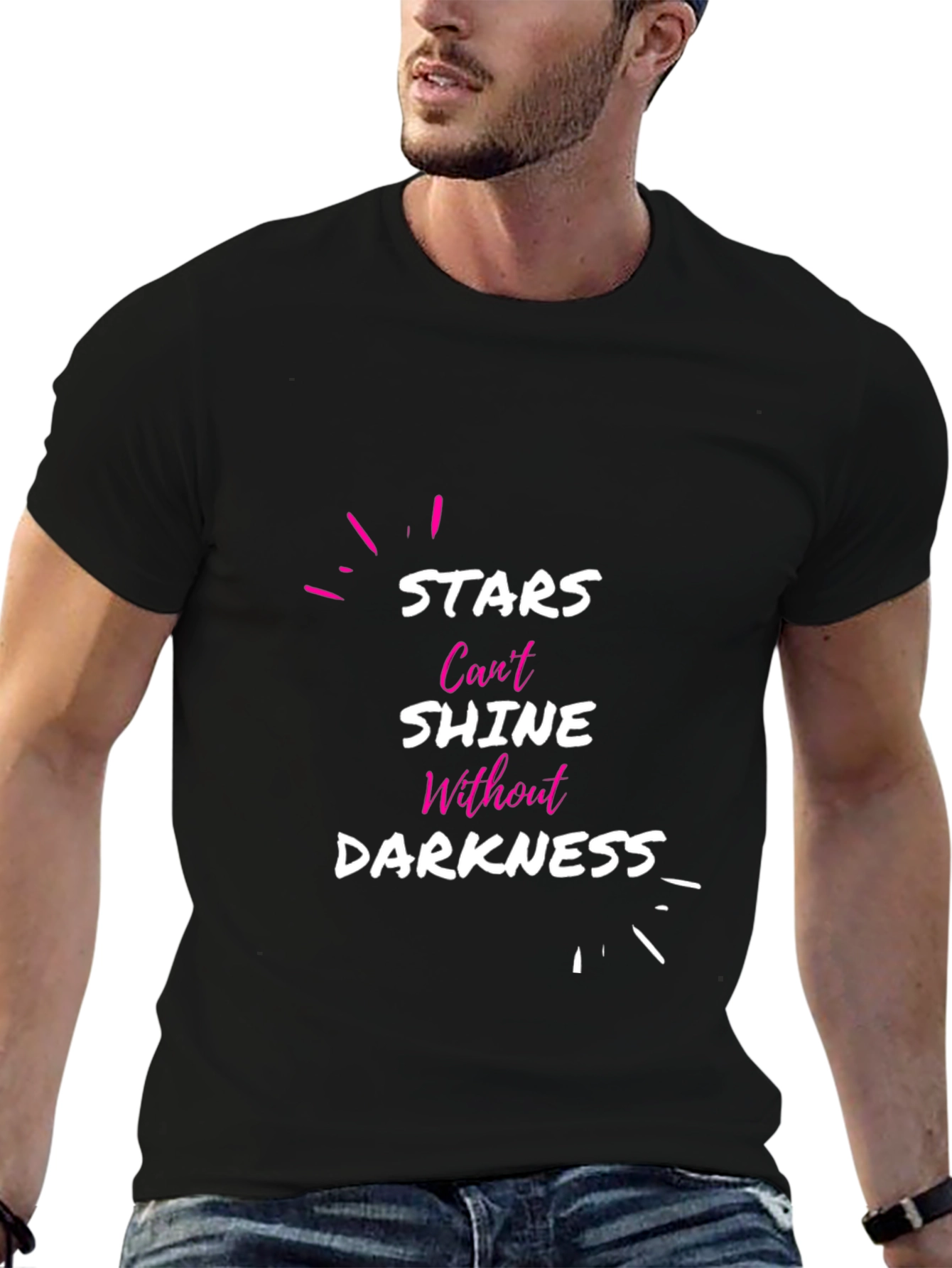 Stars Cant Shine Darkness Mens Tee