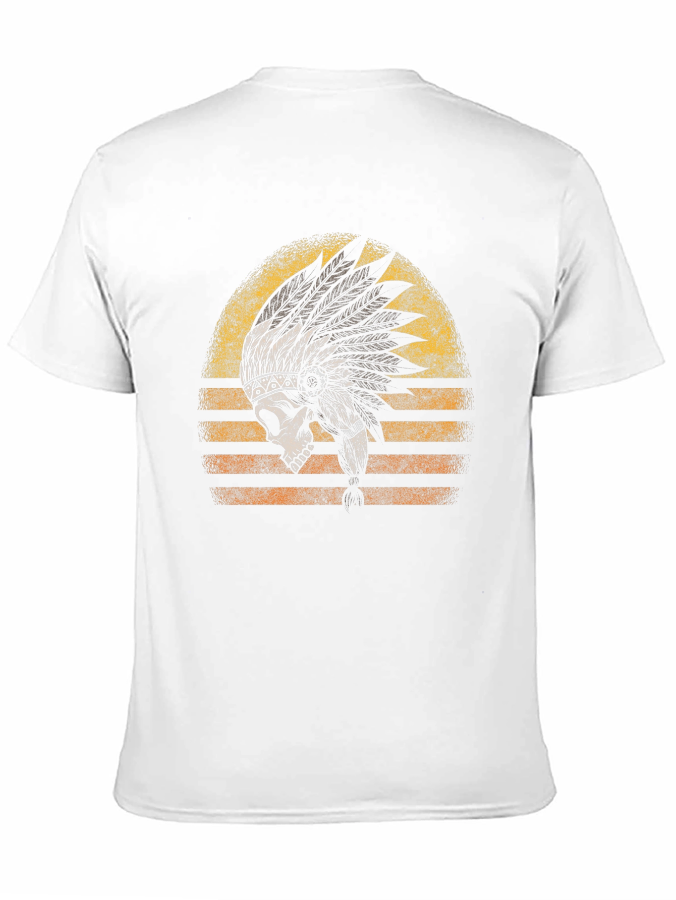 Skull Headdress Graphic Tee - Native American Style T-Shirt