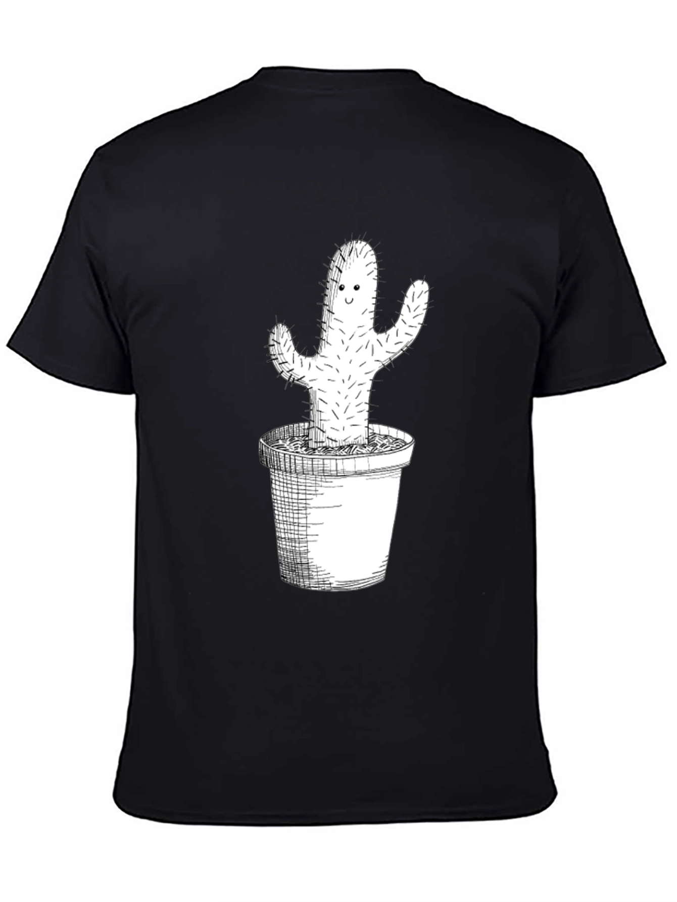 Cactus Graphic Tee - Black Cotton T-Shirt