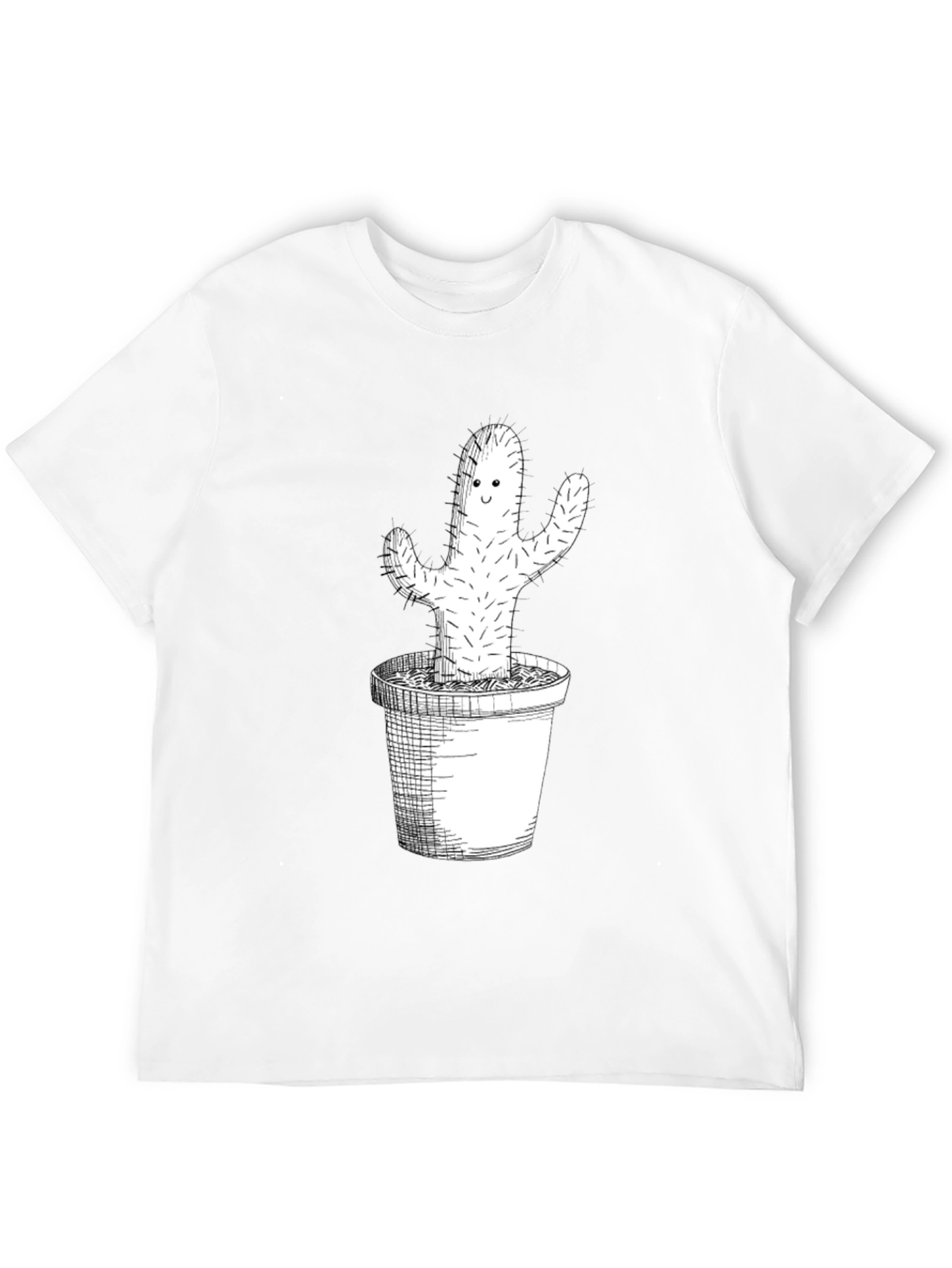 Cactus Graphic Tee - Black Cotton T-Shirt