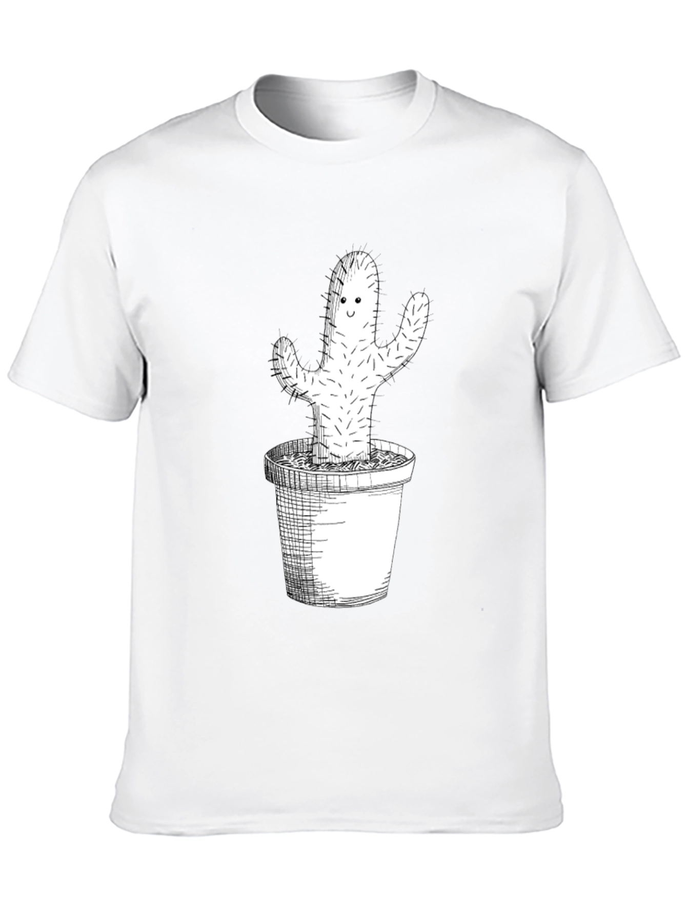 Cactus Graphic Tee - Black Cotton T-Shirt
