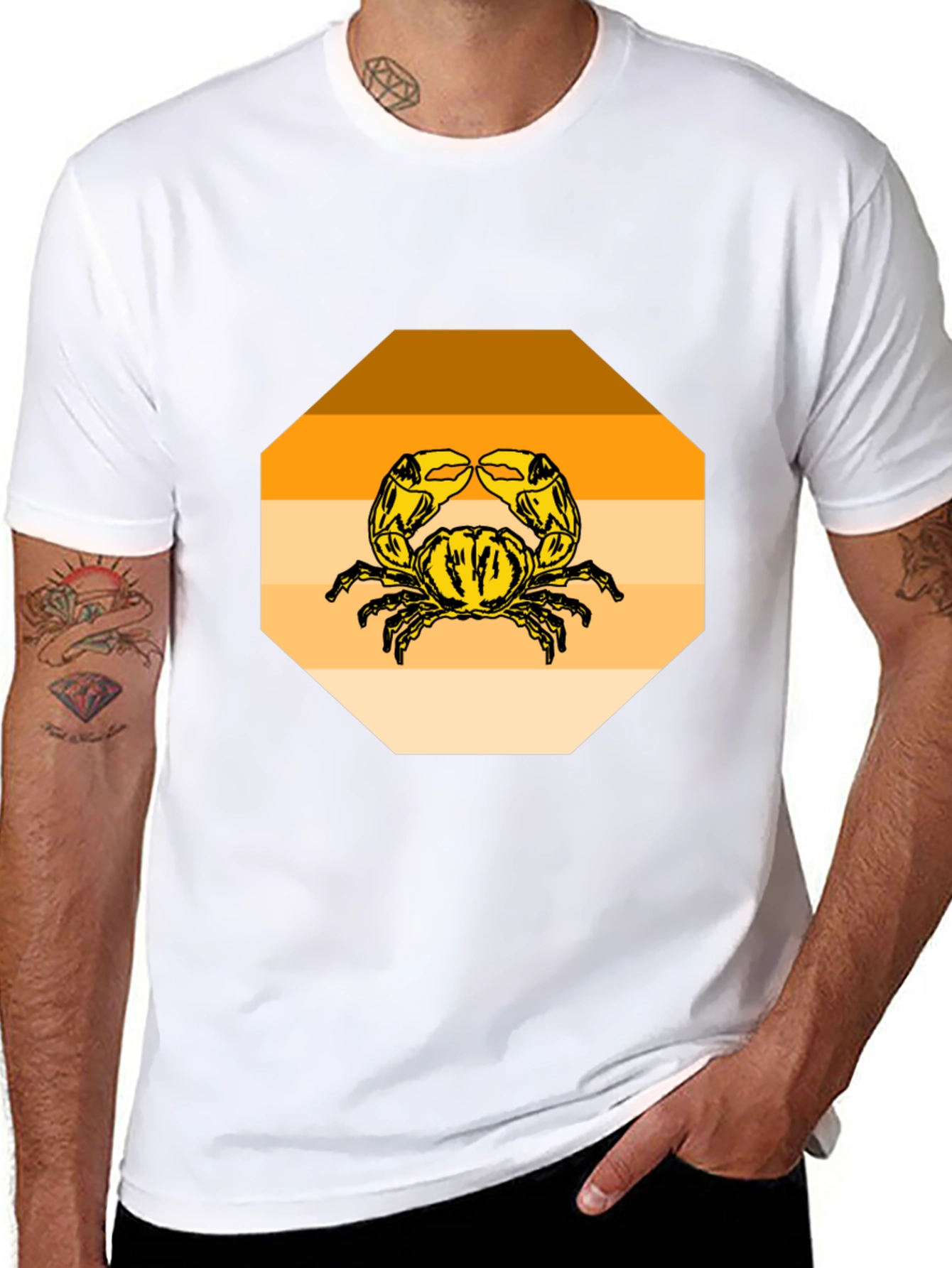 Retro Crab Graphic Tee - Coastal Style