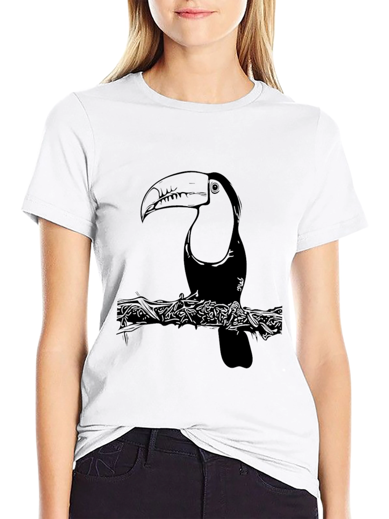 Toucannon Graphic Print Tee - Tropical Bird Design