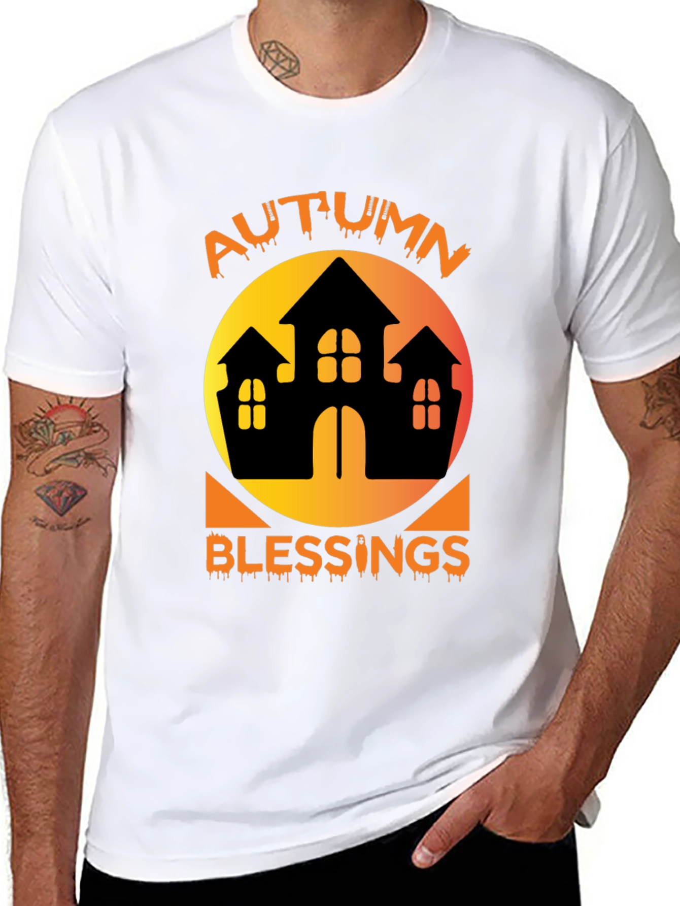 Autumn Blessings Haunted House T-Shirt