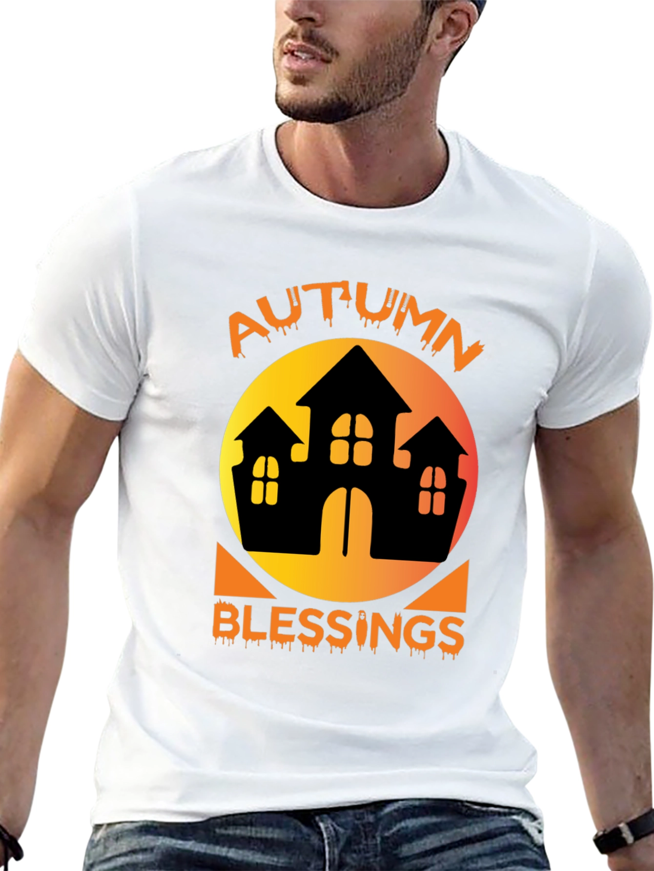 Autumn Blessings Haunted House T-Shirt