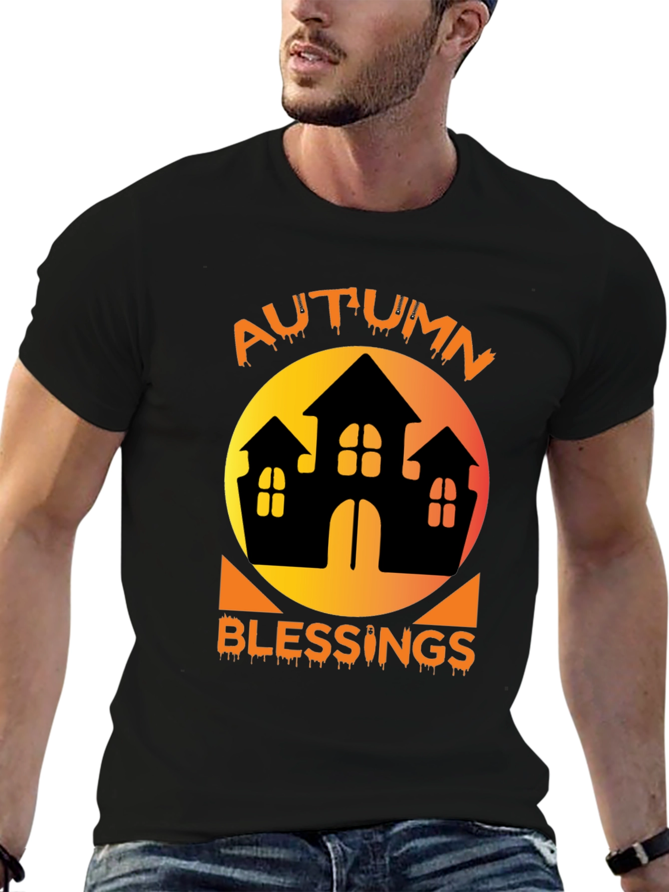 Autumn Blessings Haunted House T-Shirt