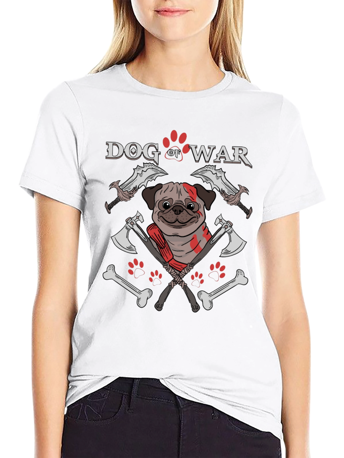 Dog of War T-Shirt: Pug Warrior Graphic Tee
