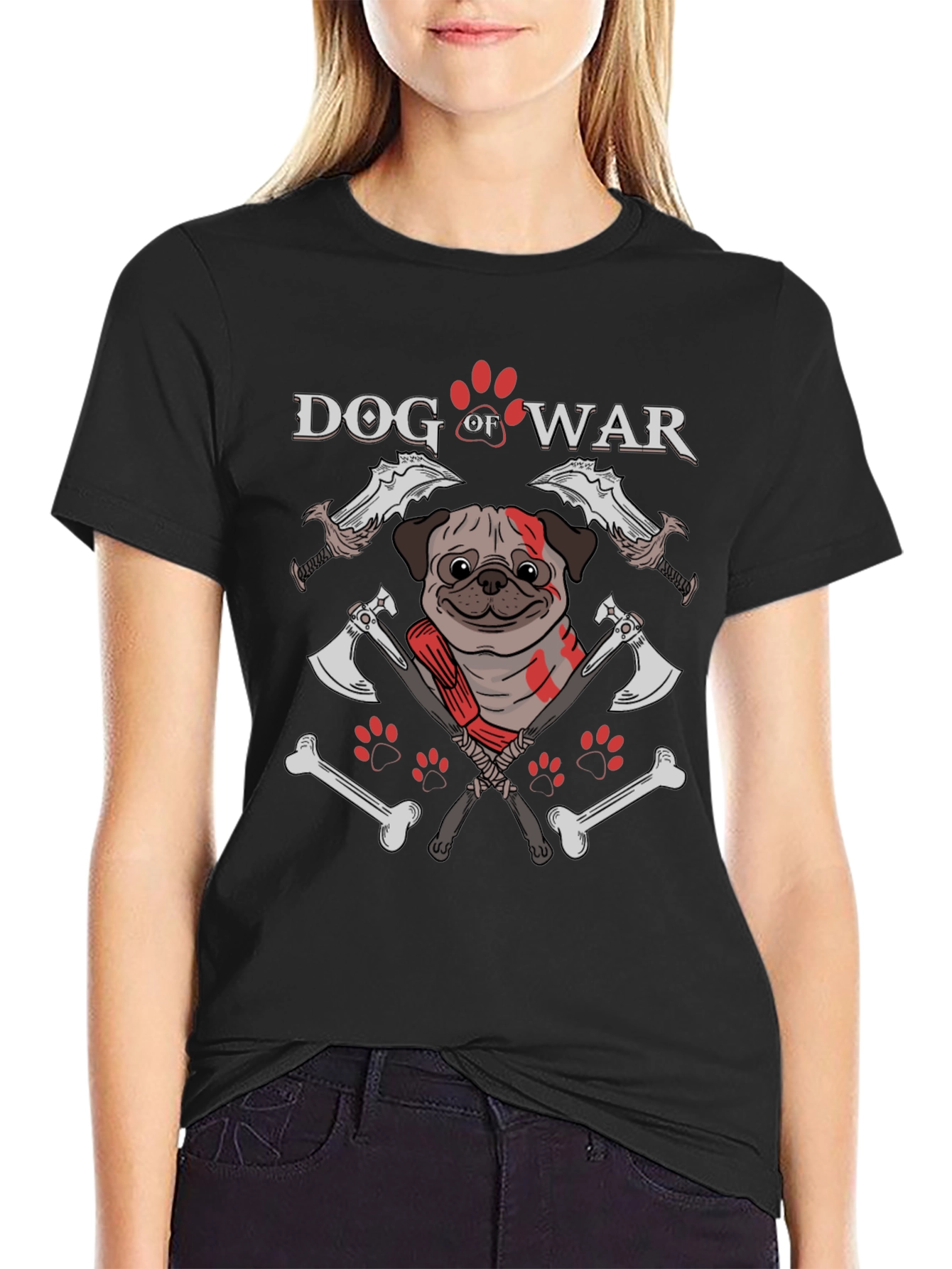 Dog of War T-Shirt: Pug Warrior Graphic Tee
