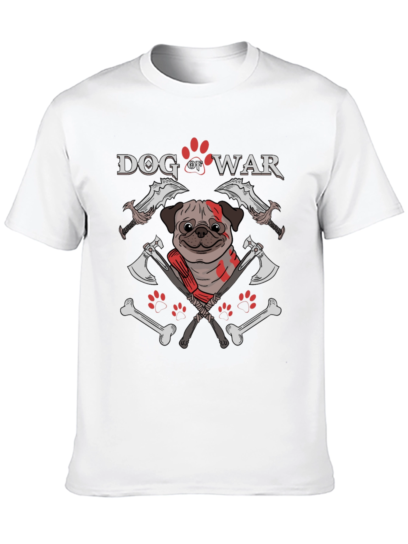 Dog of War T-Shirt: Pug Warrior Graphic Tee