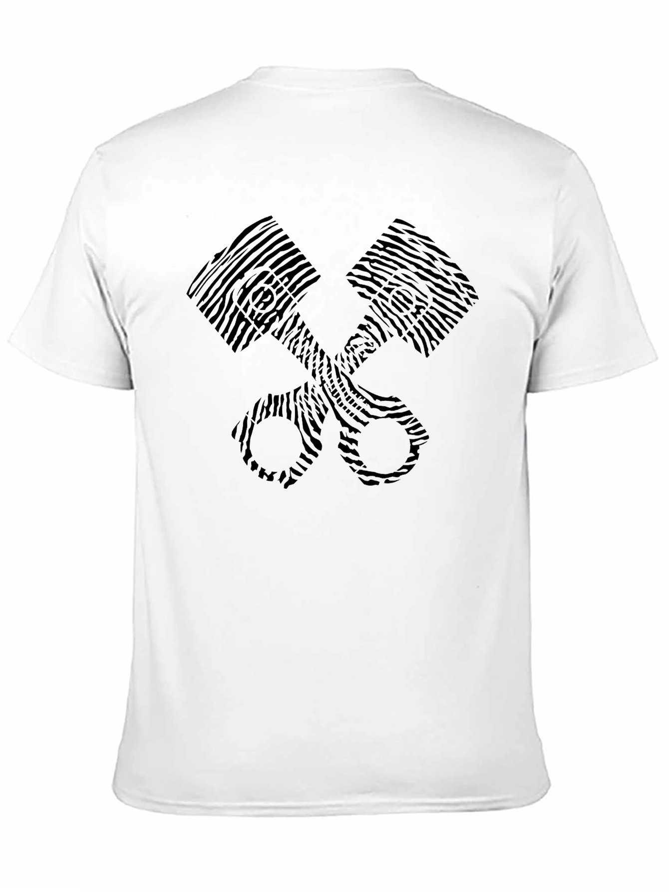 Cool Piston Print Black T-Shirt - Automotive Design