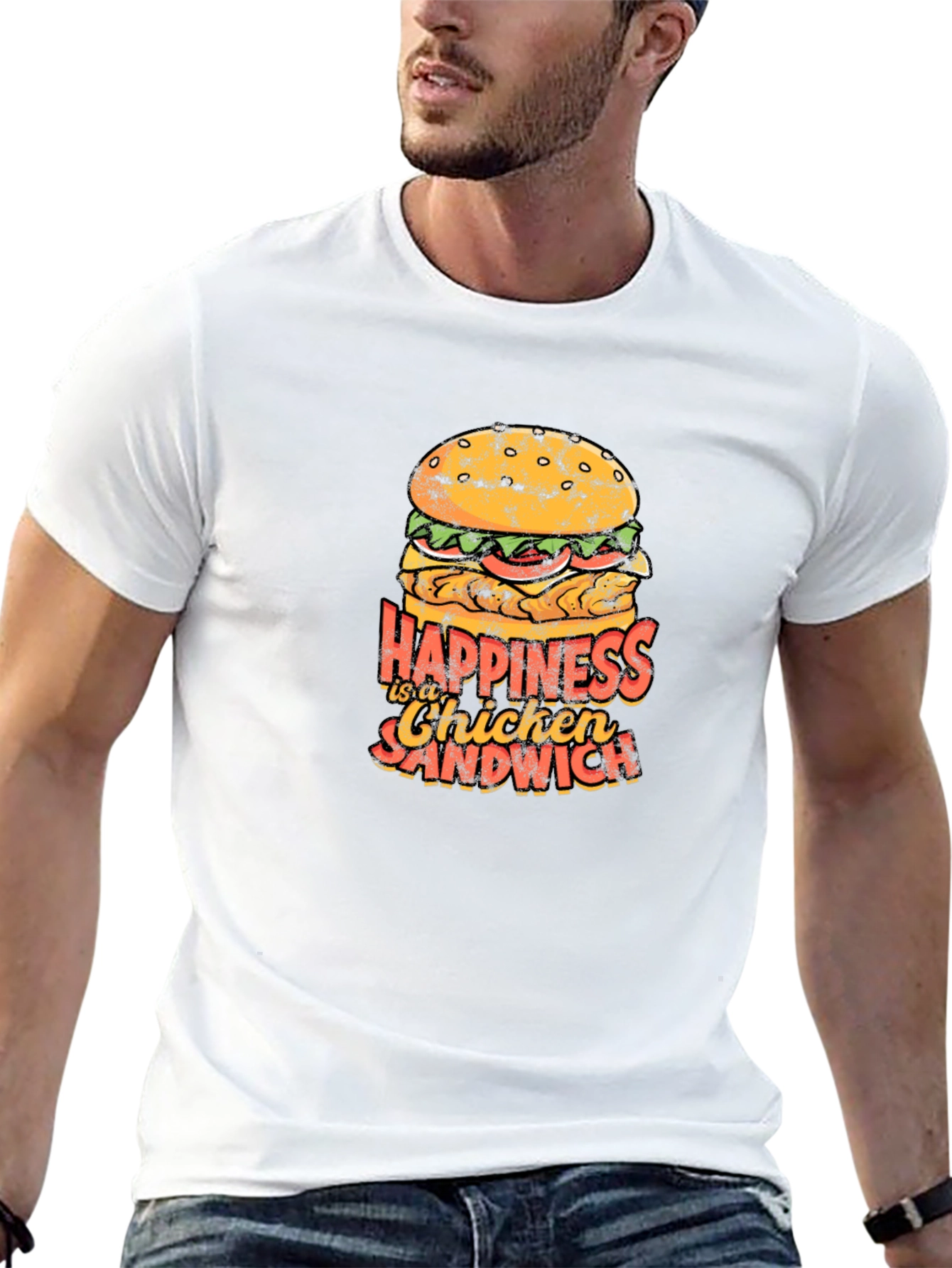 Happiness Chicken Sandwich Graphic Tee