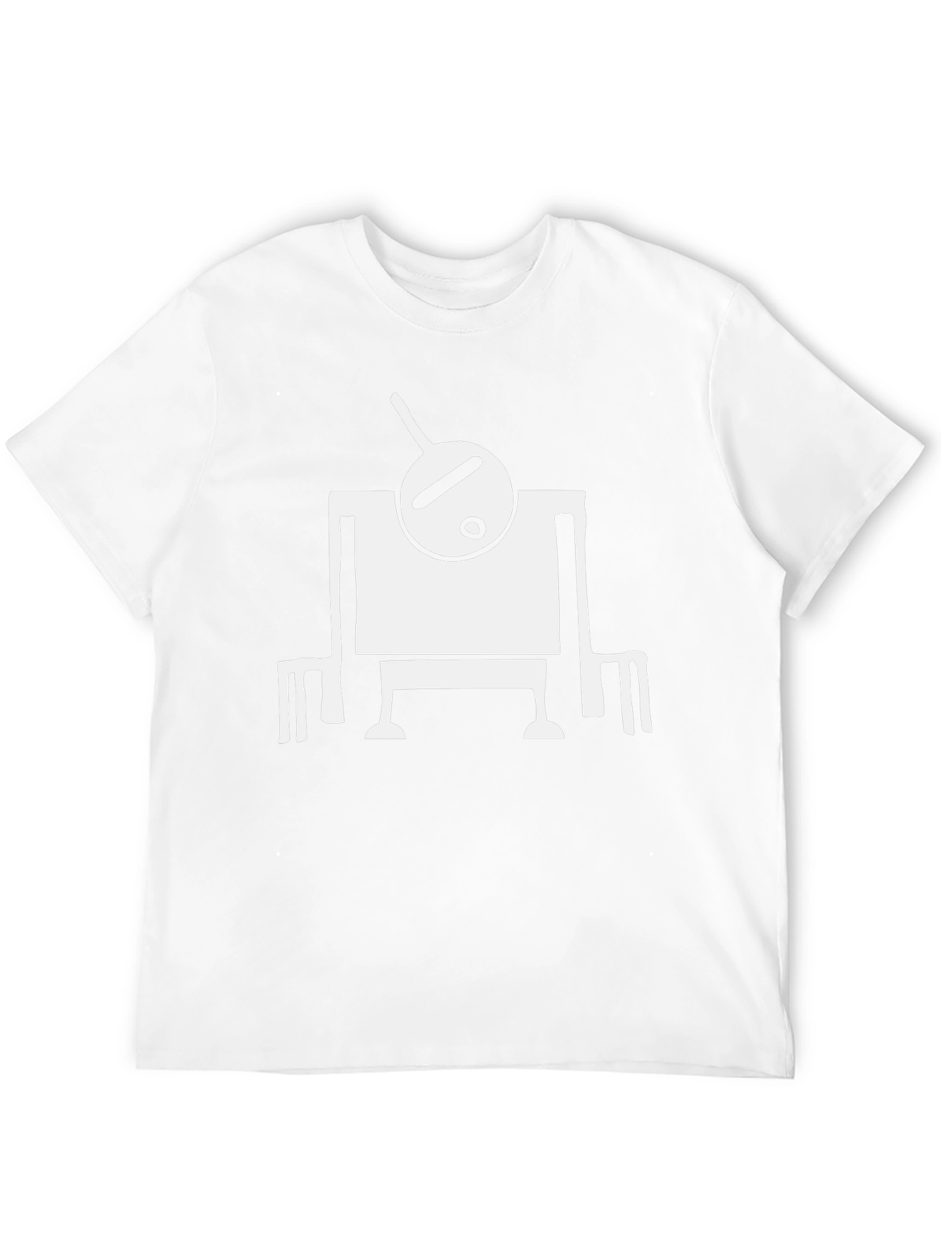 Abstract Robot Graphic Tee - Black Cotton Shirt