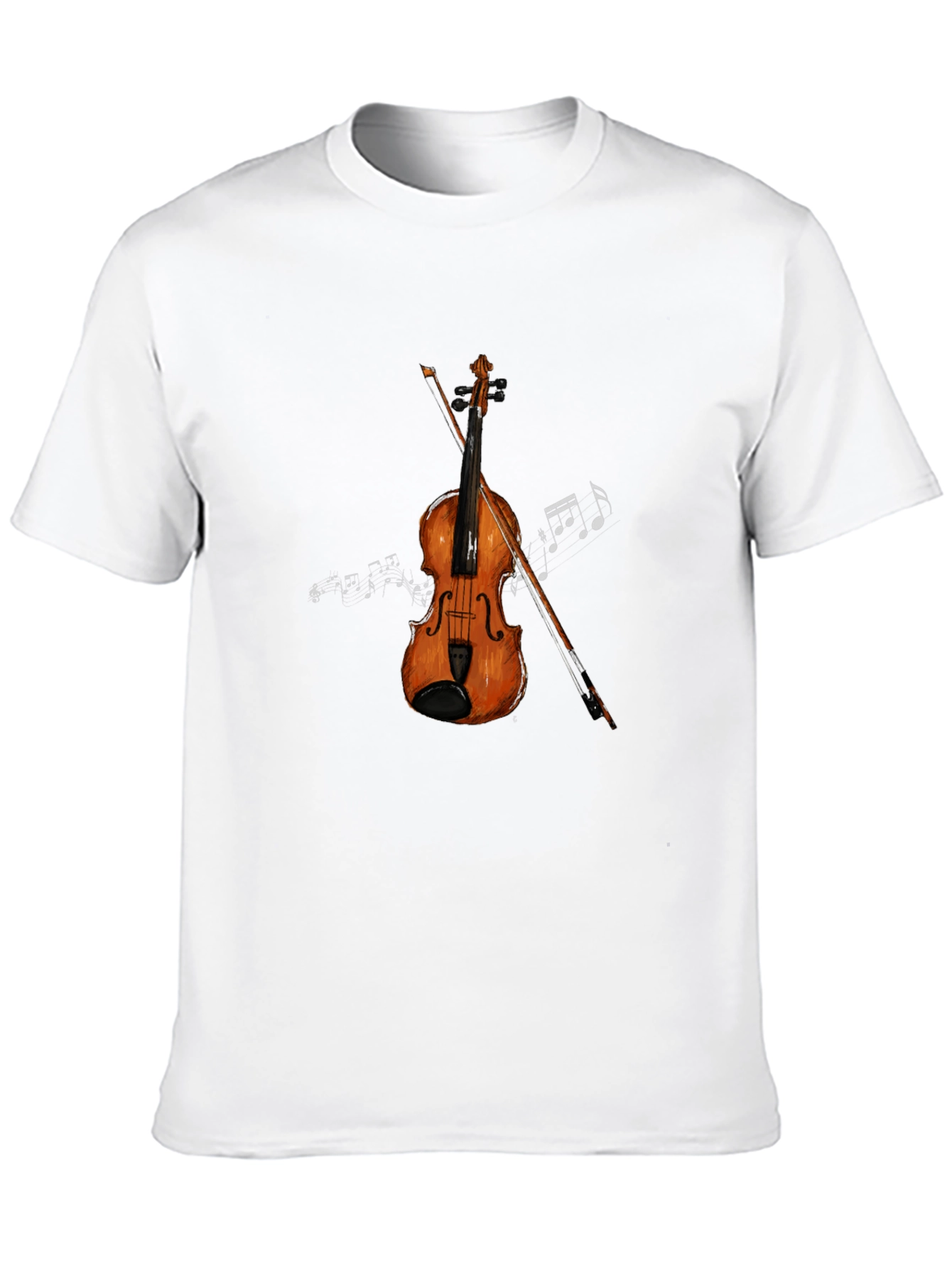 Musical T-Shirt: Violin & Notes Graphic Tee