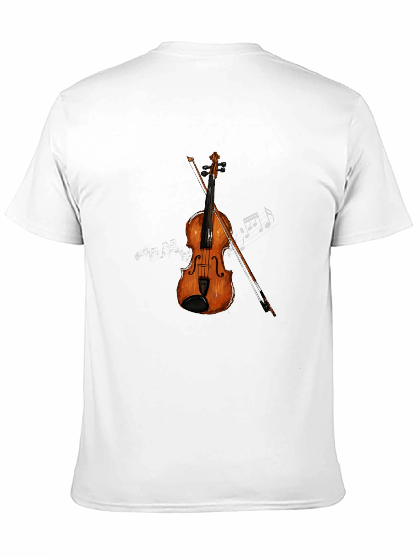 Musical T-Shirt: Violin & Notes Graphic Tee