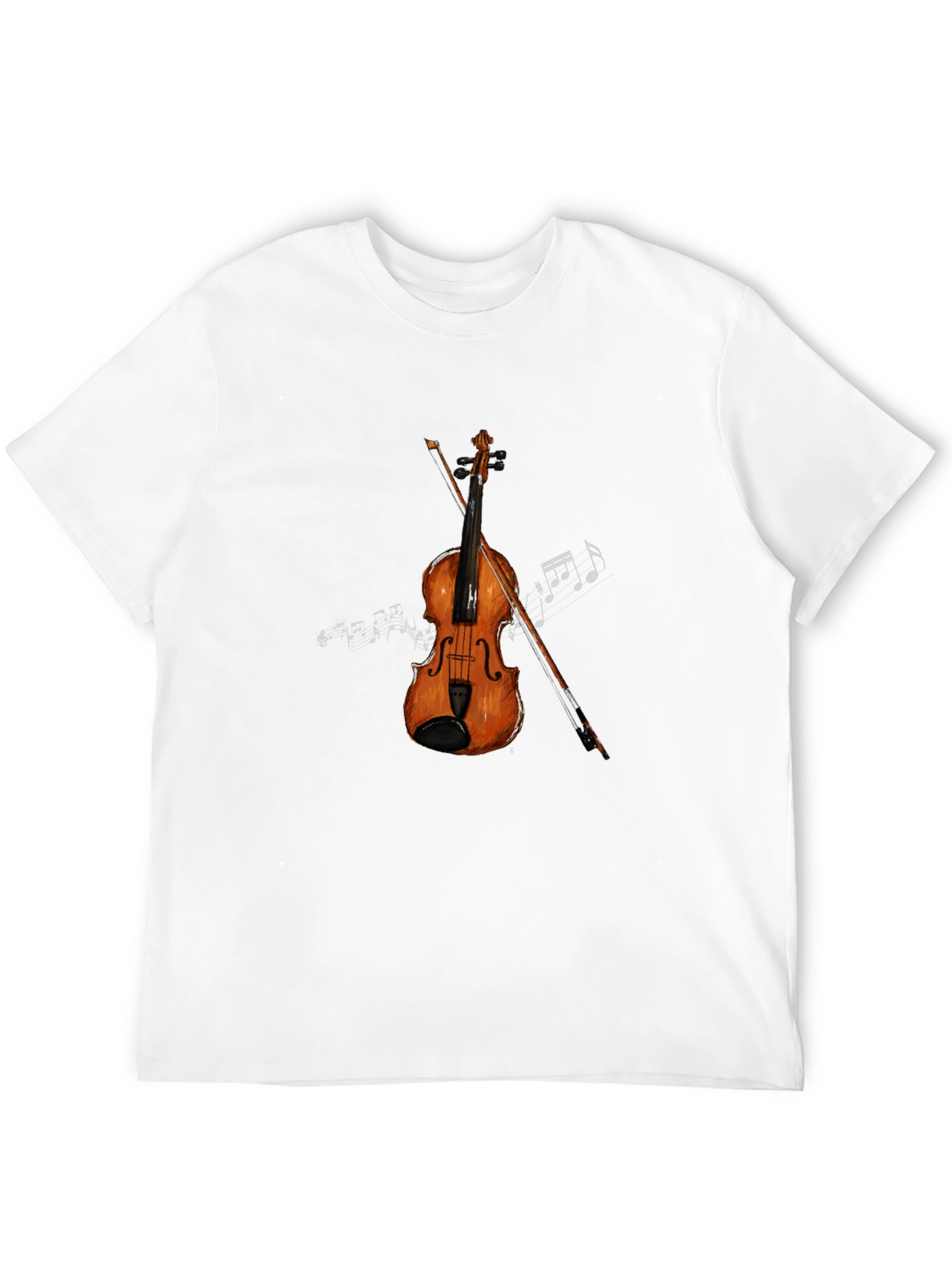 Musical T-Shirt: Violin & Notes Graphic Tee