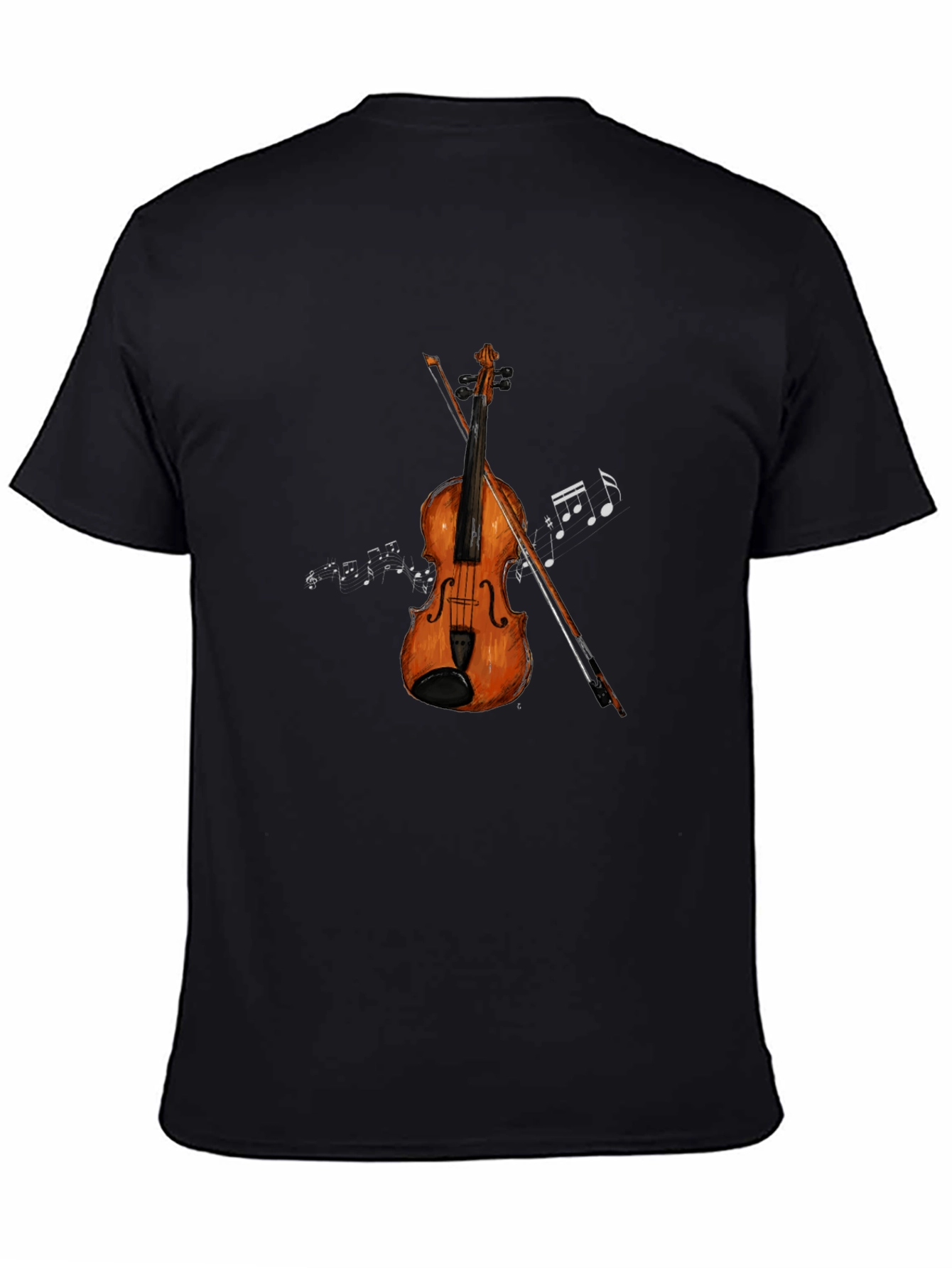 Musical T-Shirt: Violin & Notes Graphic Tee