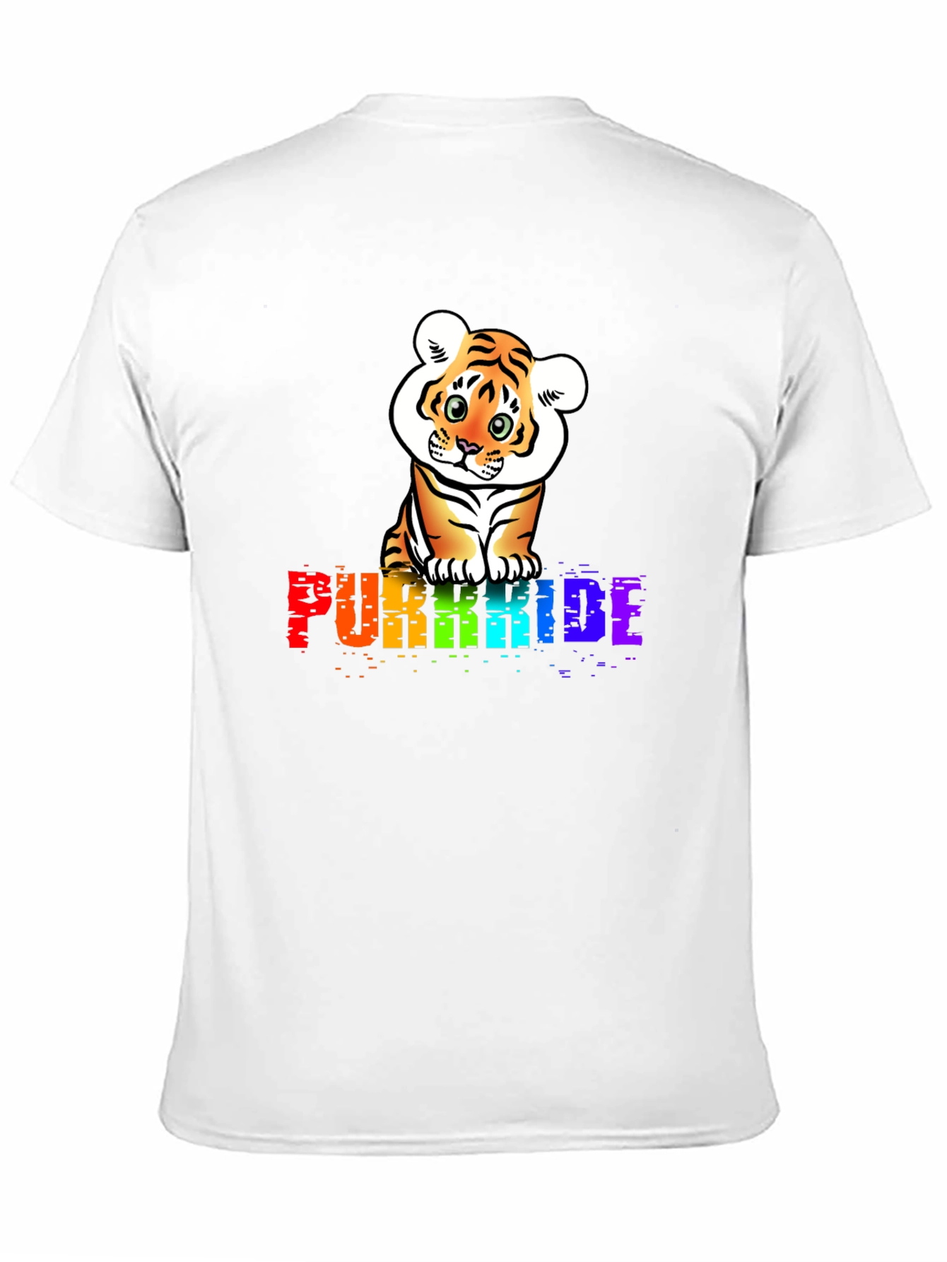 Purrkide Black T-Shirt with Tiger Graphic