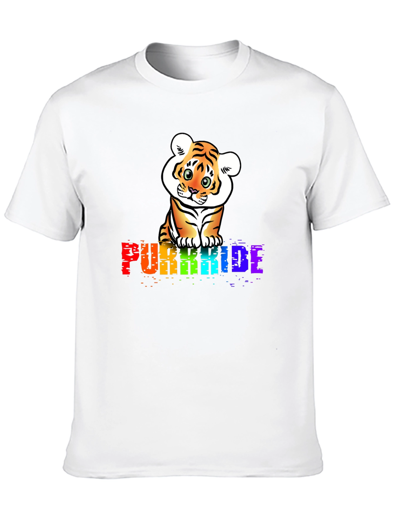 Purrkide Black T-Shirt with Tiger Graphic