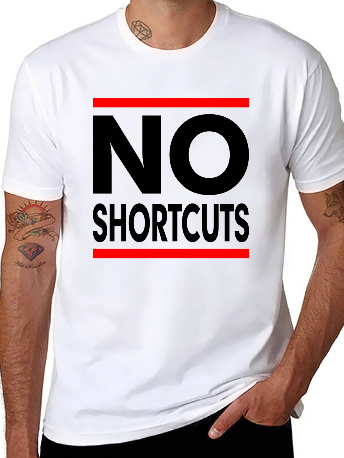 No Shortcuts Black Graphic Tee