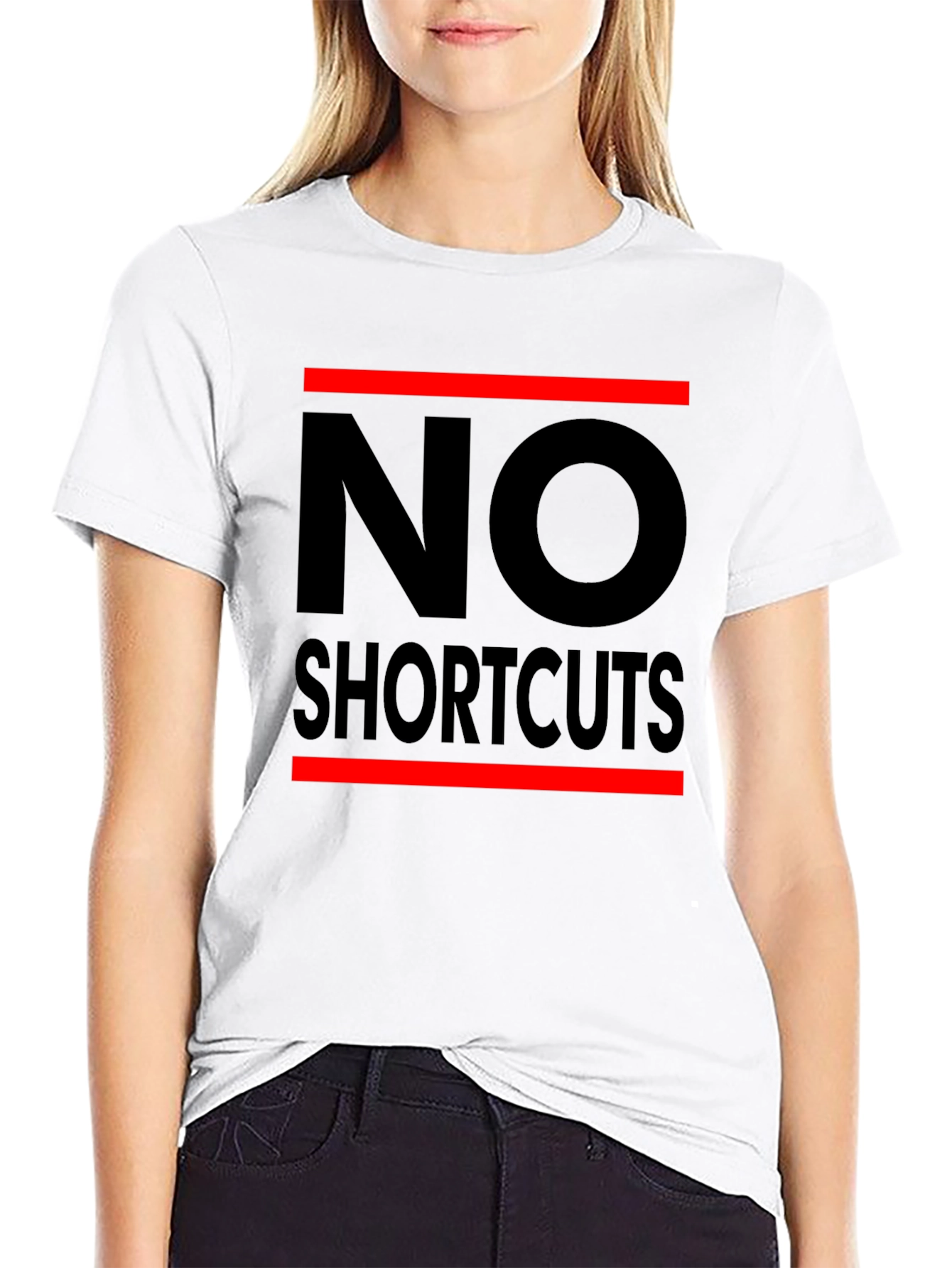 No Shortcuts Black Graphic Tee