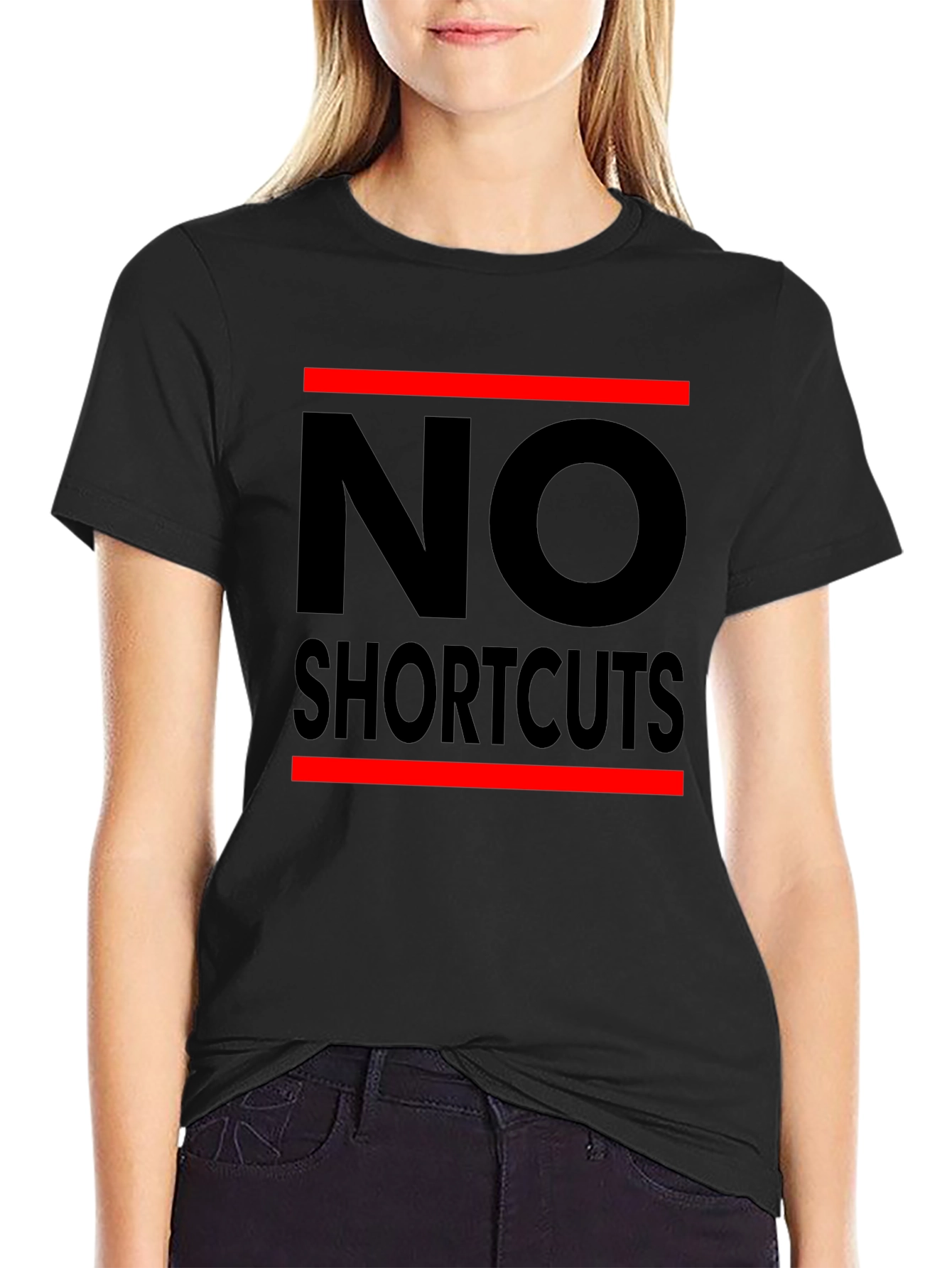 No Shortcuts Black Graphic Tee