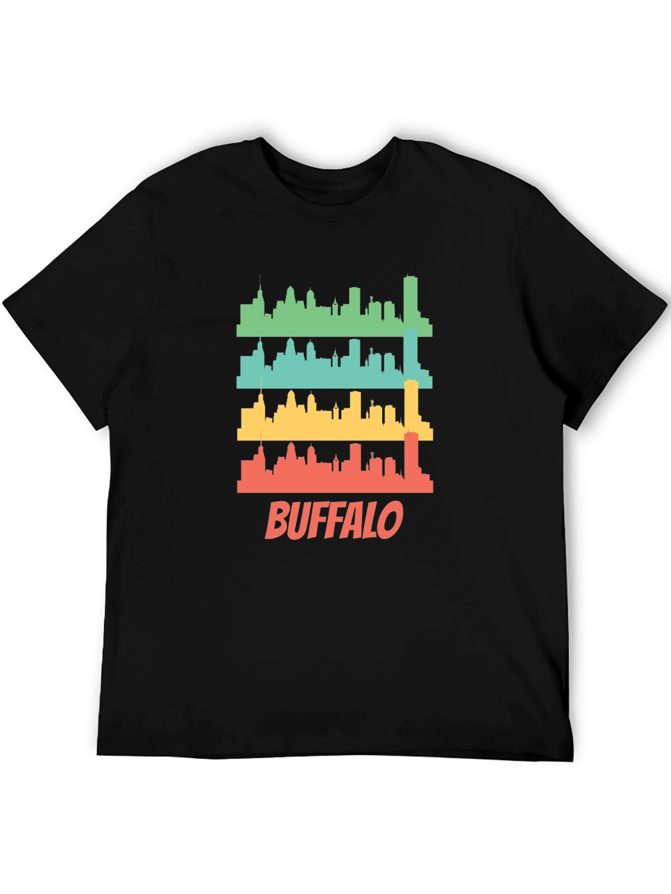 Buffalo Skyline Graphic Tee - Retro Style