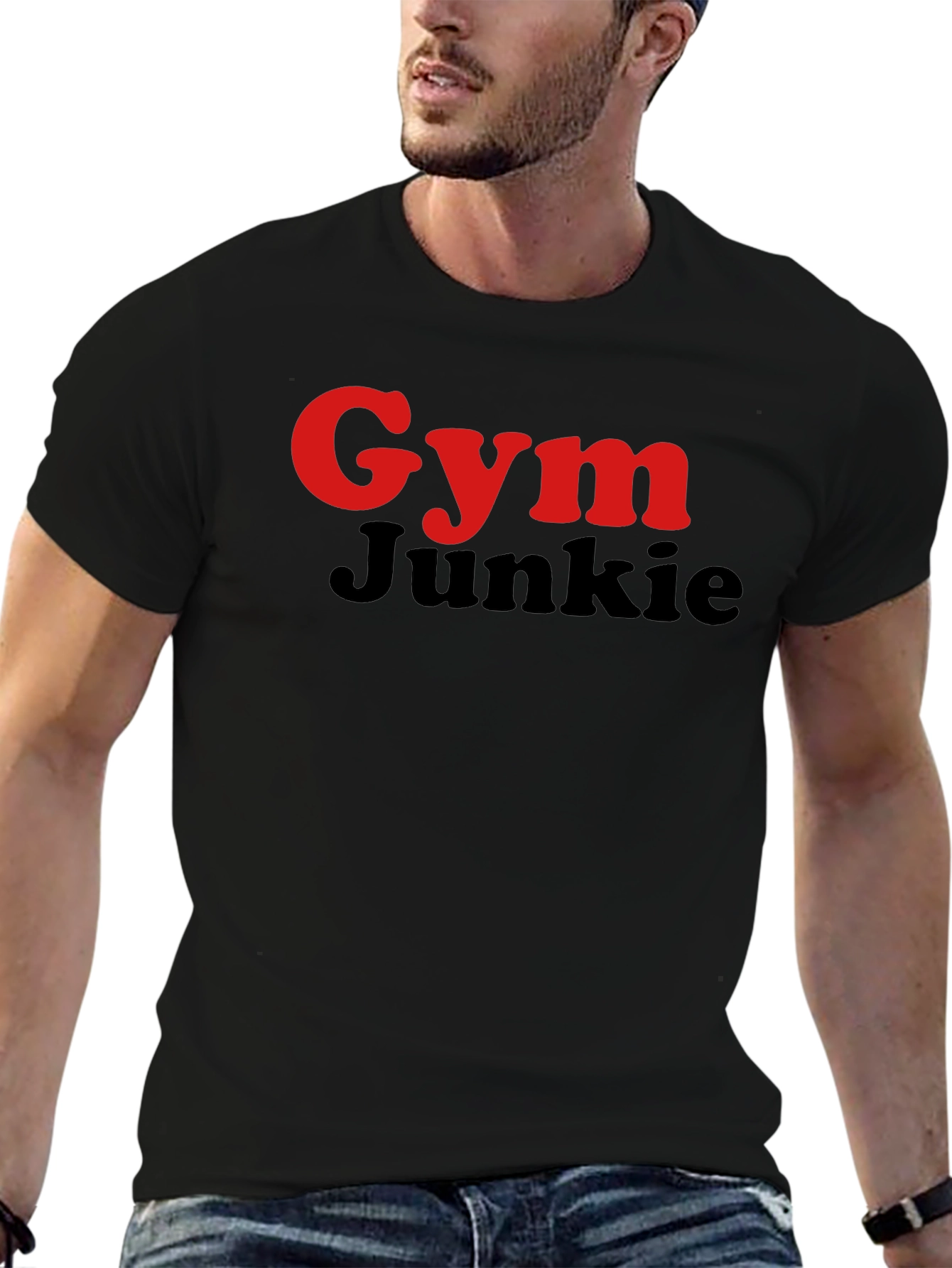 Gym Junkie T-Shirt - Red & Black